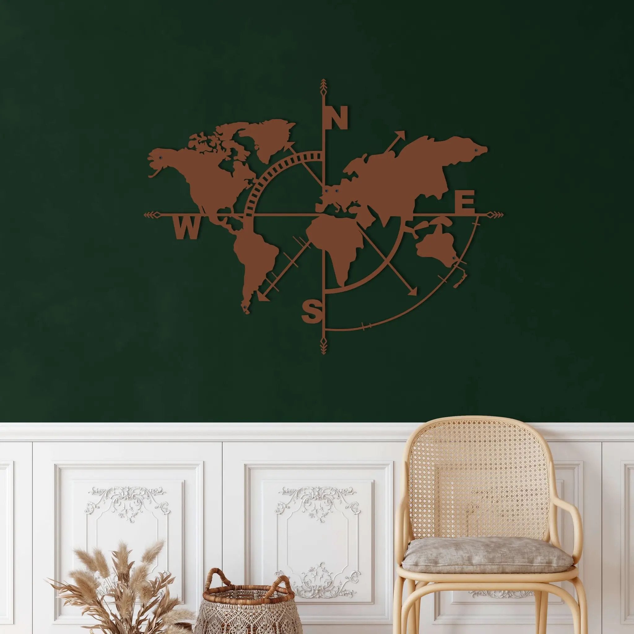 World Map Compass
