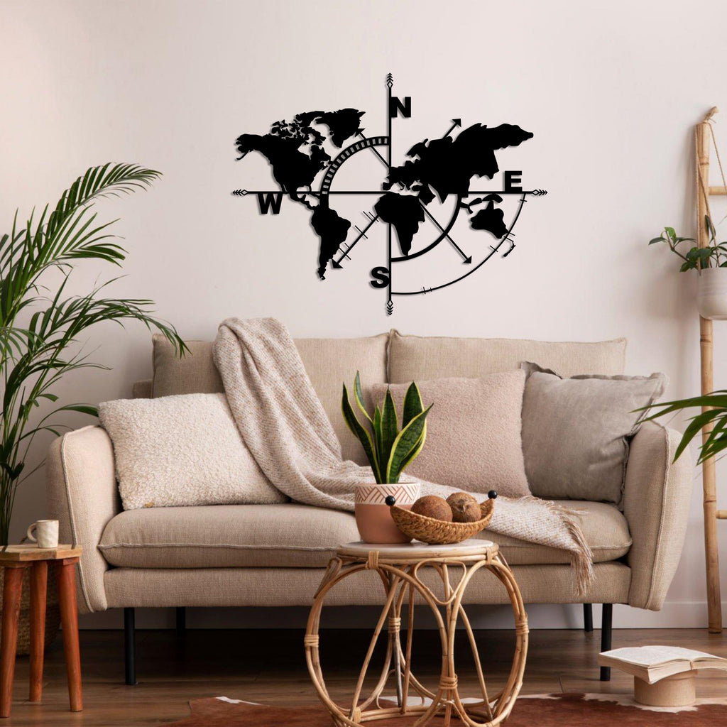 World Map Compass