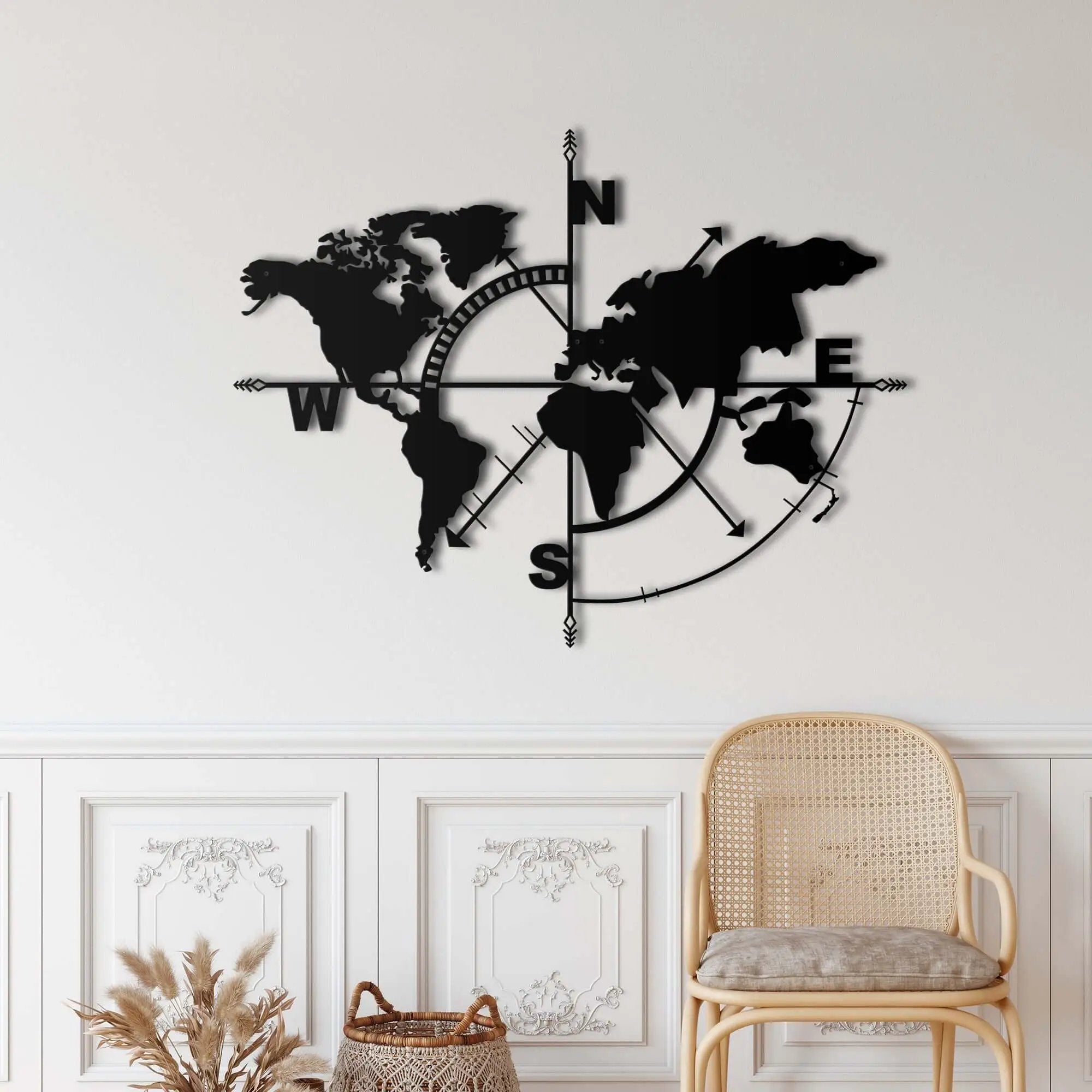World Map Compass