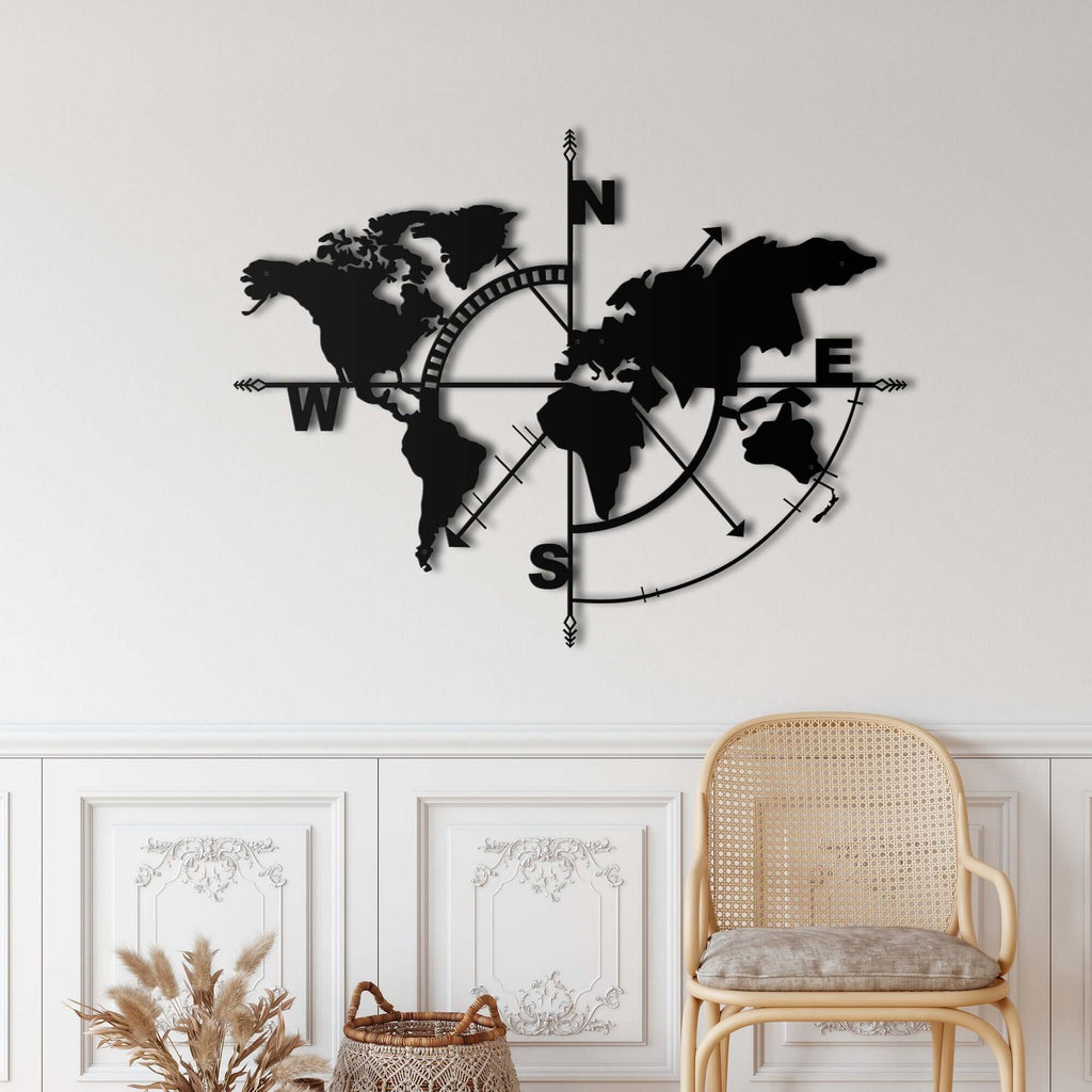 World Map Compass