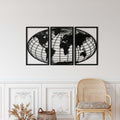 World Map Globe Metal Wall Art
