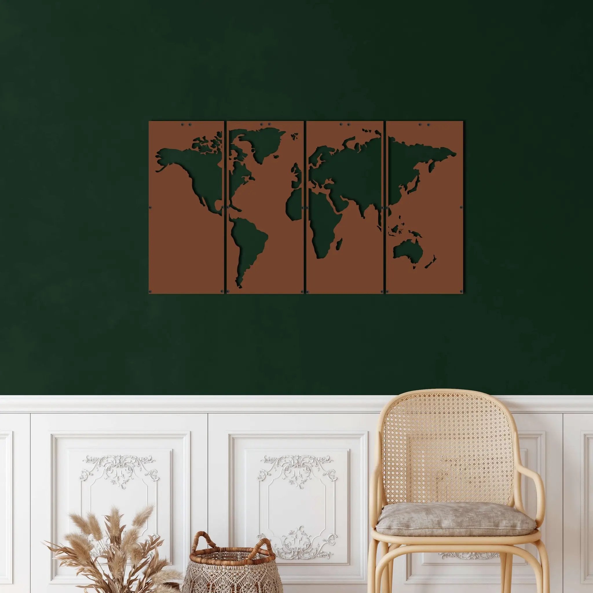 World Map Metal Wall Art