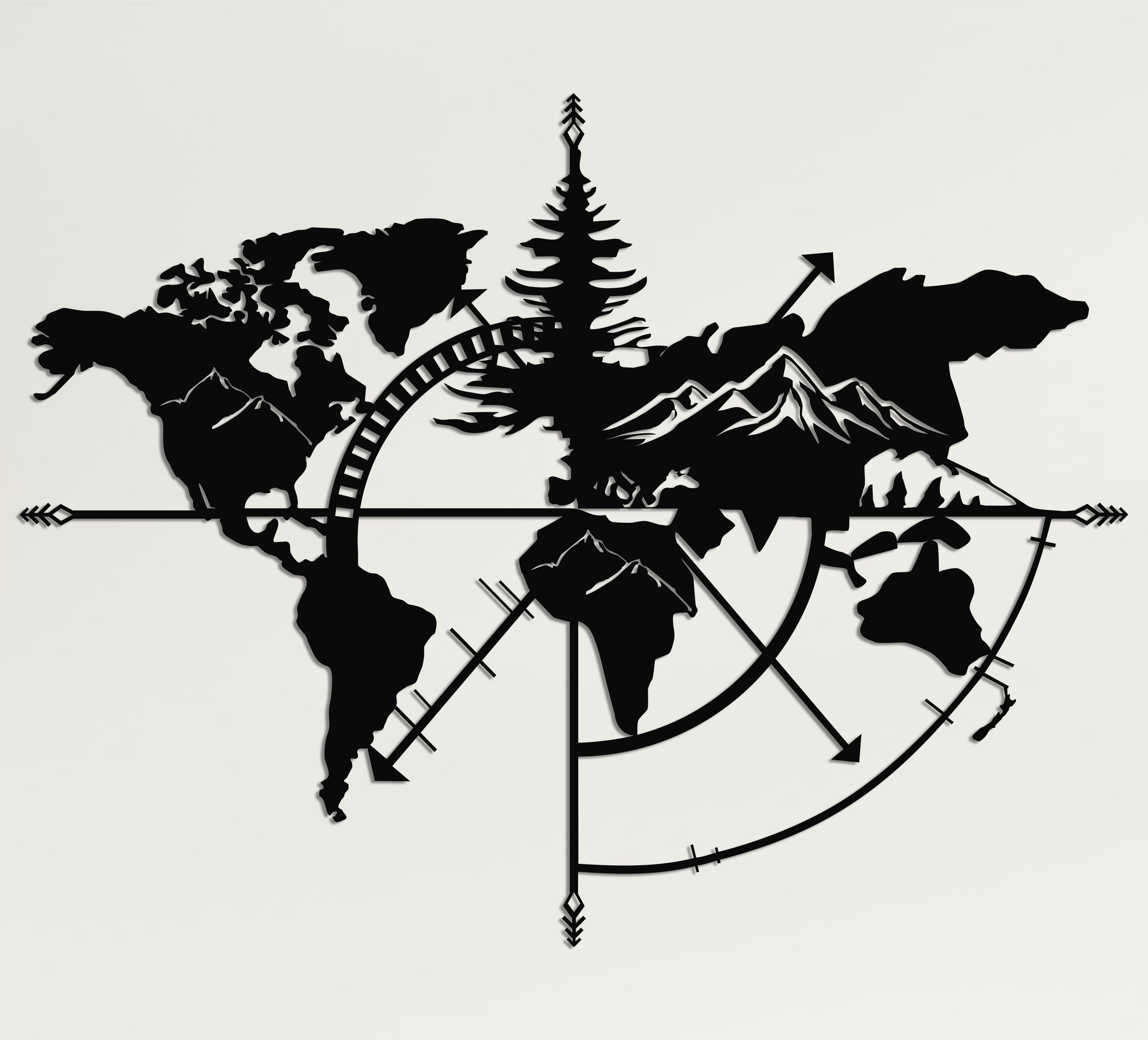 World Map Mountain