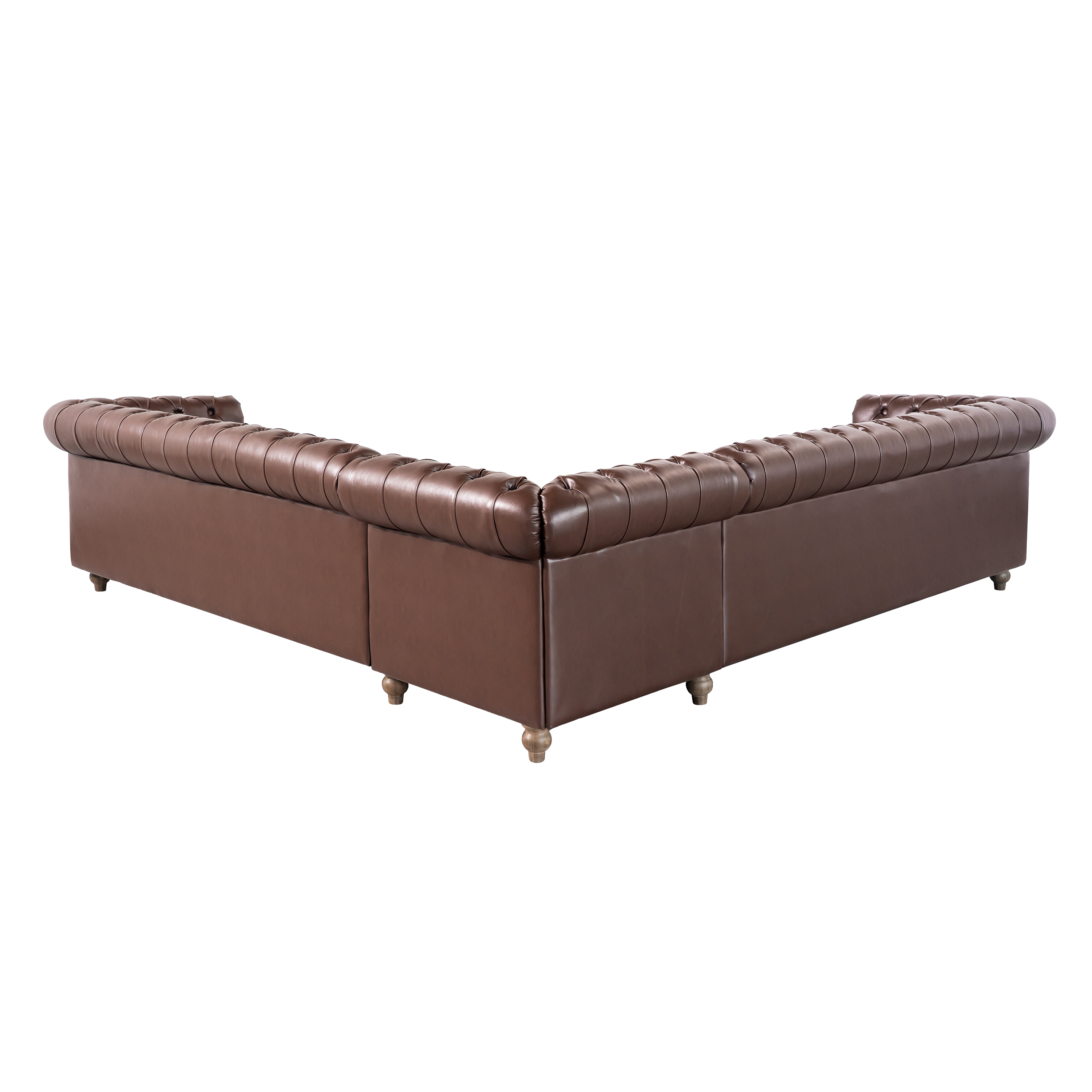 Mirod Comfy Large Sectional Sofa with Wooden Legs, Retro Style for Living Room
