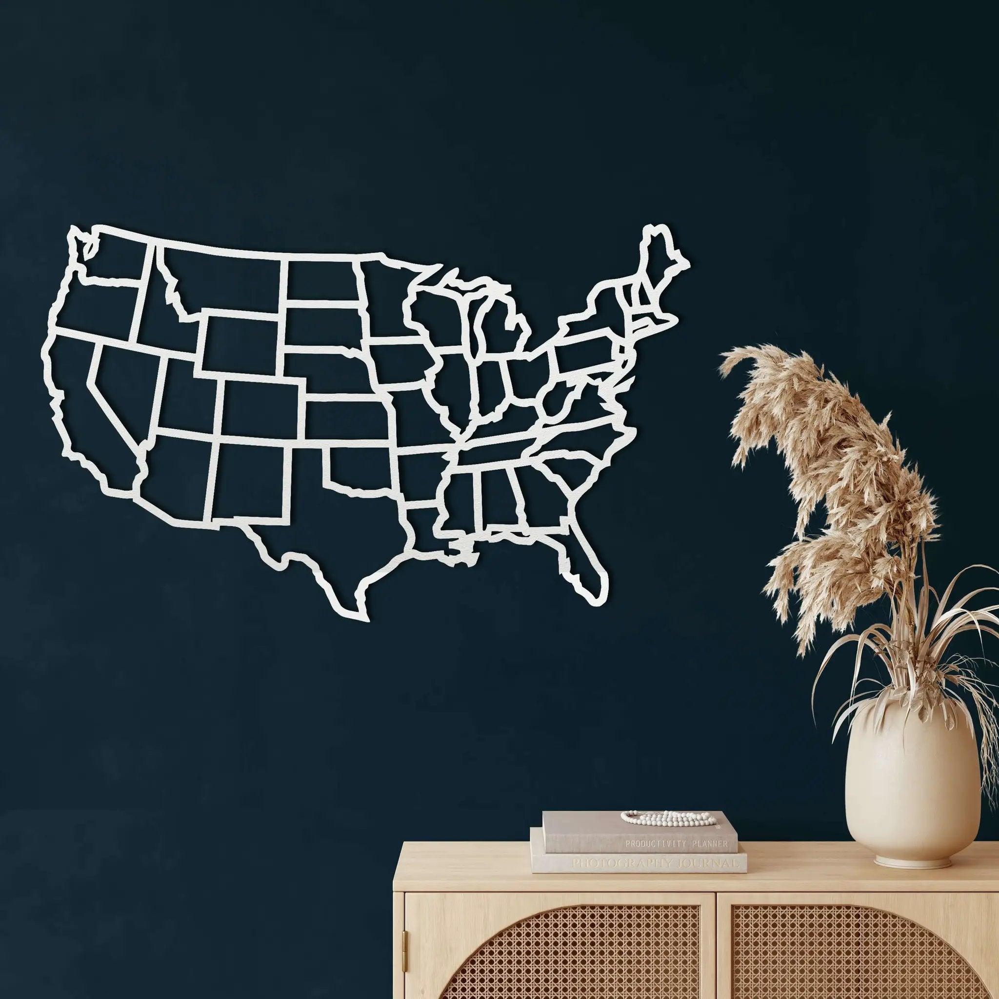 States of America Map Metal Wall Art
