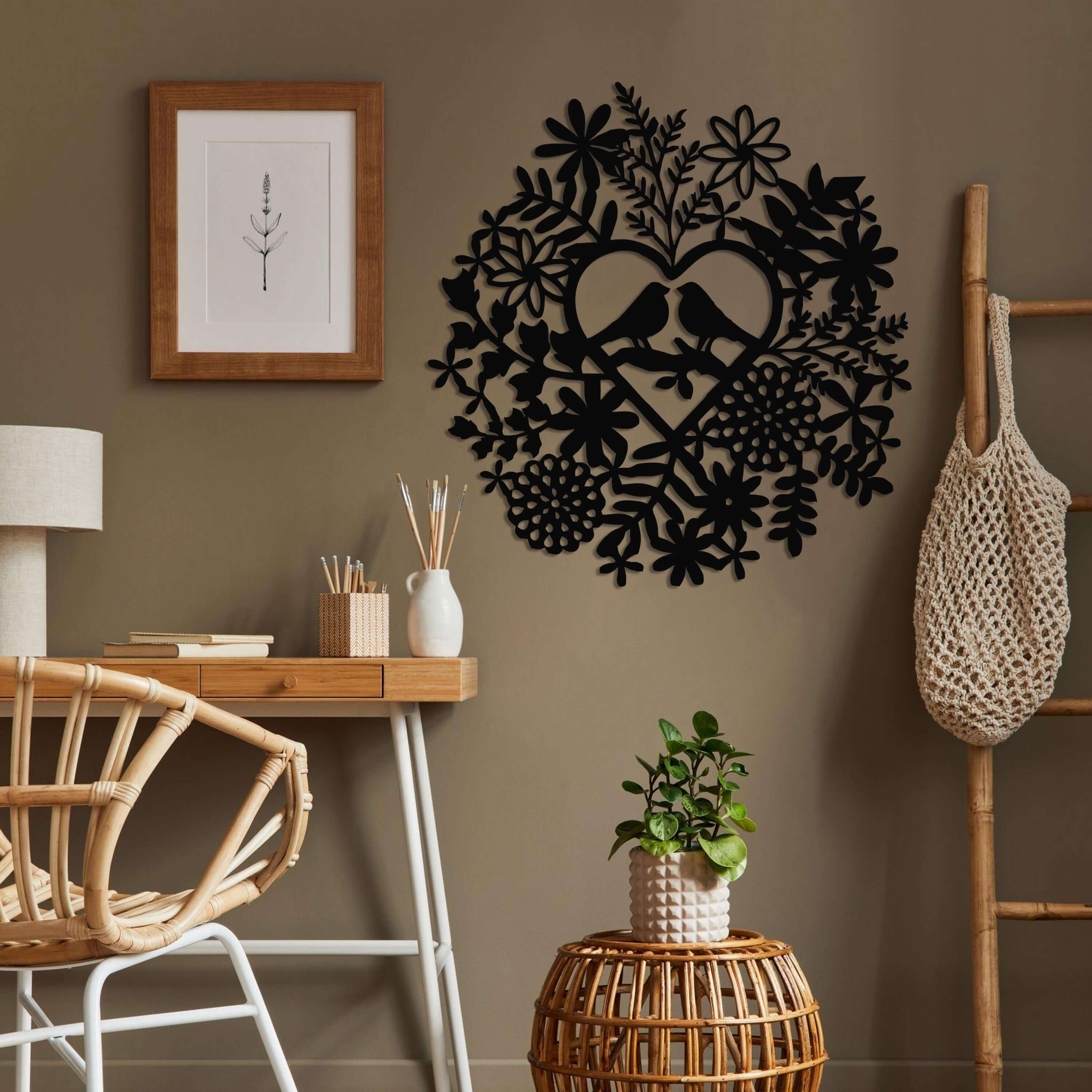Love Birds Metal Wall Art