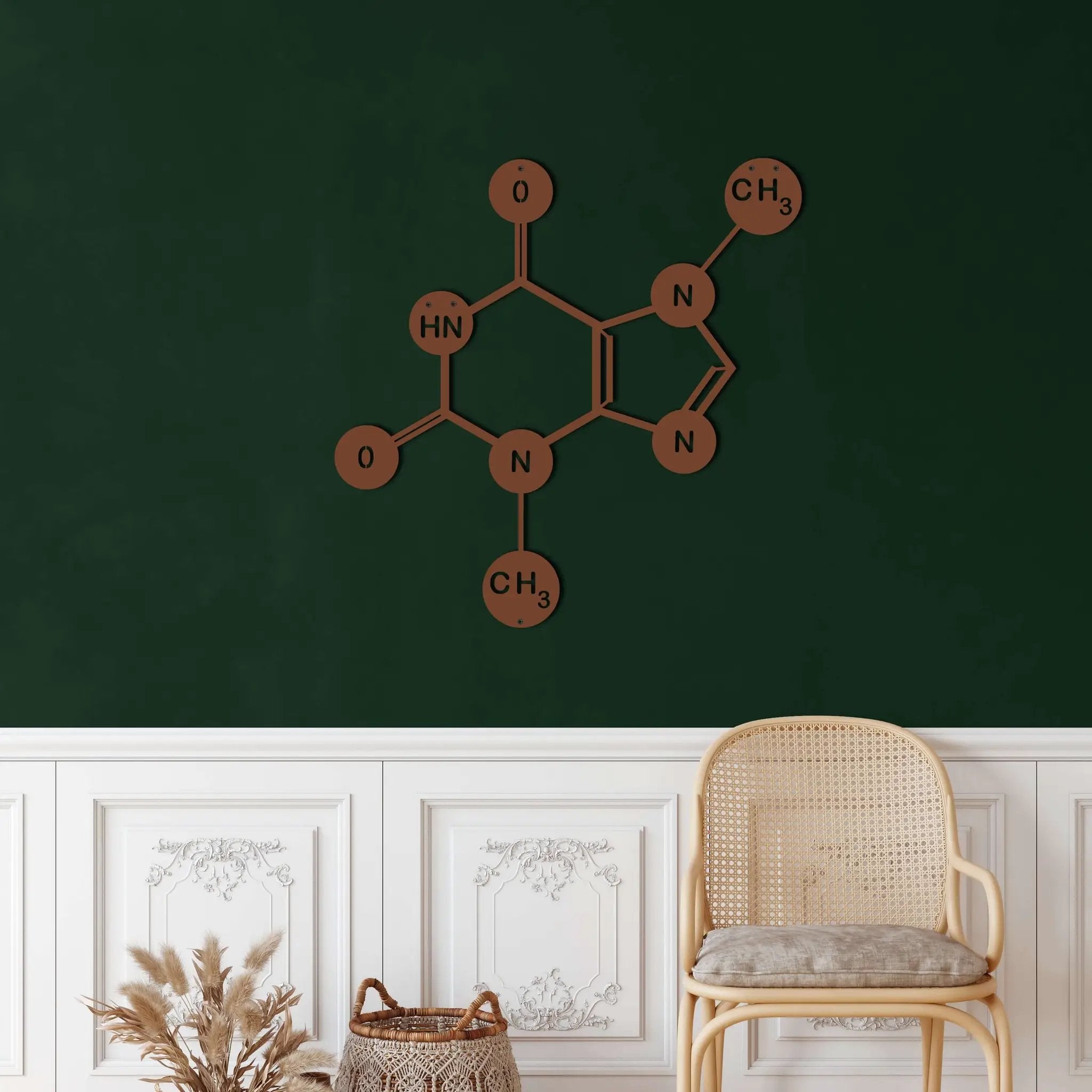 Chocolate Theobromine Molecule Metal Wall Art