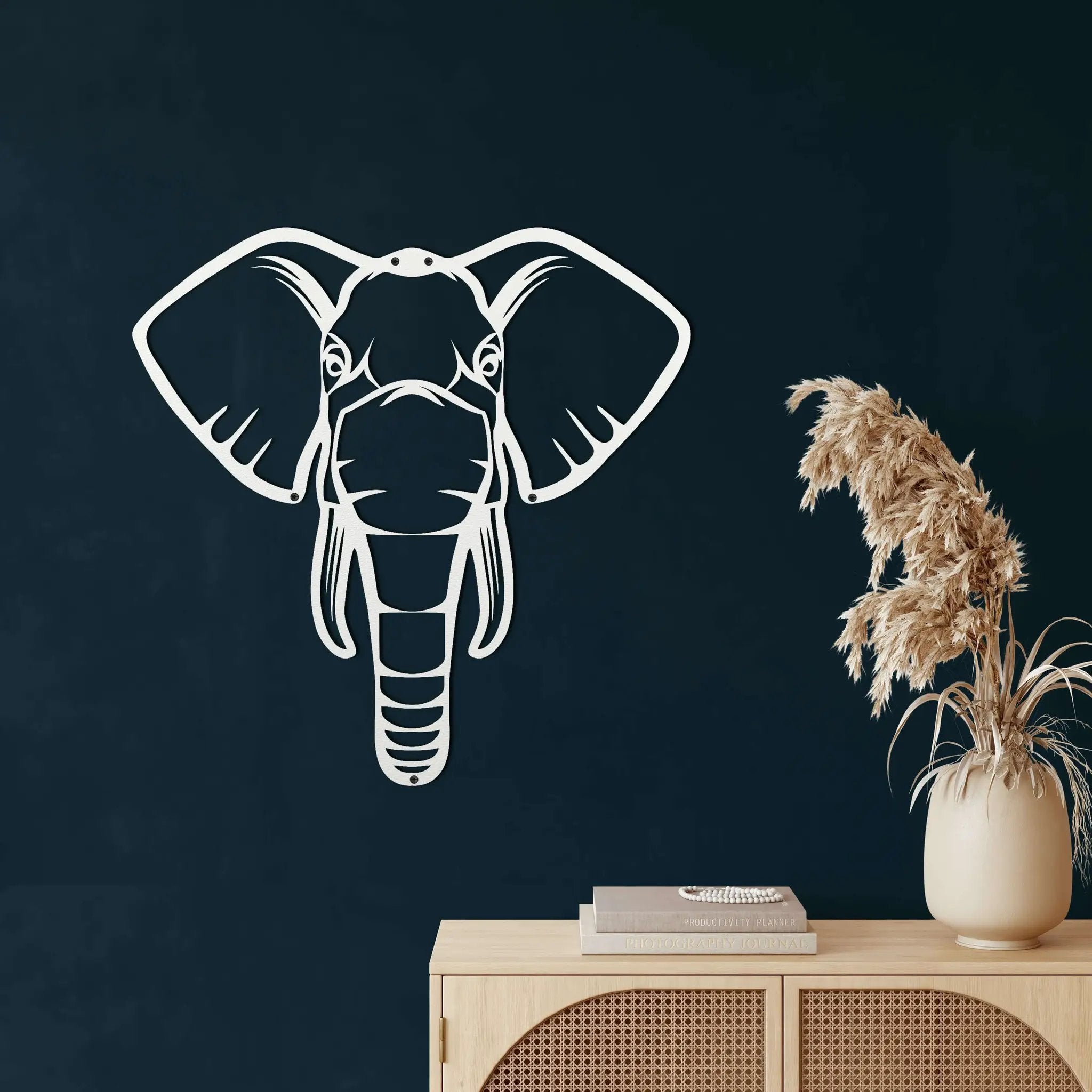 Elephant Head Metal Wall Art