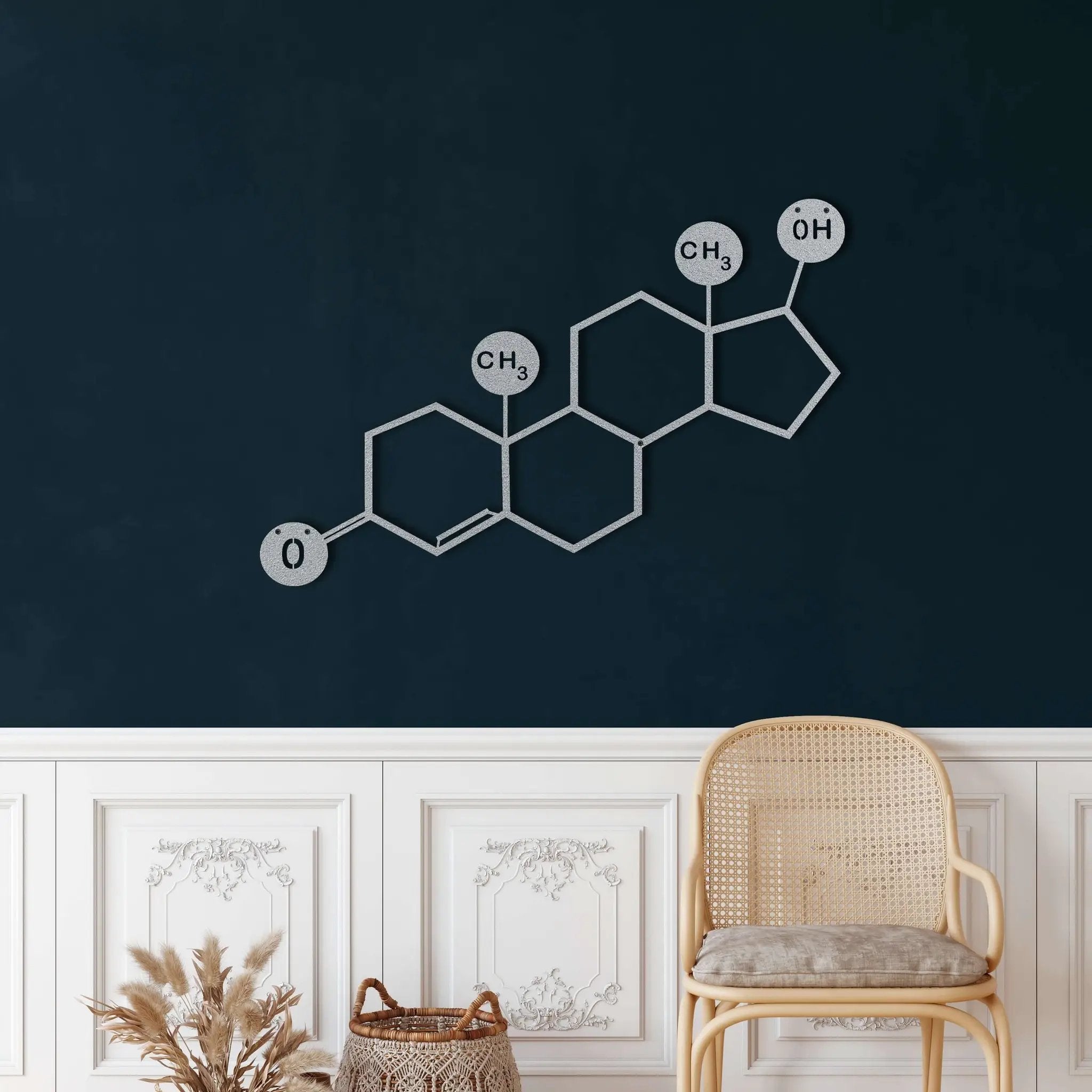 Testosterone Molecule Metal Wall Art