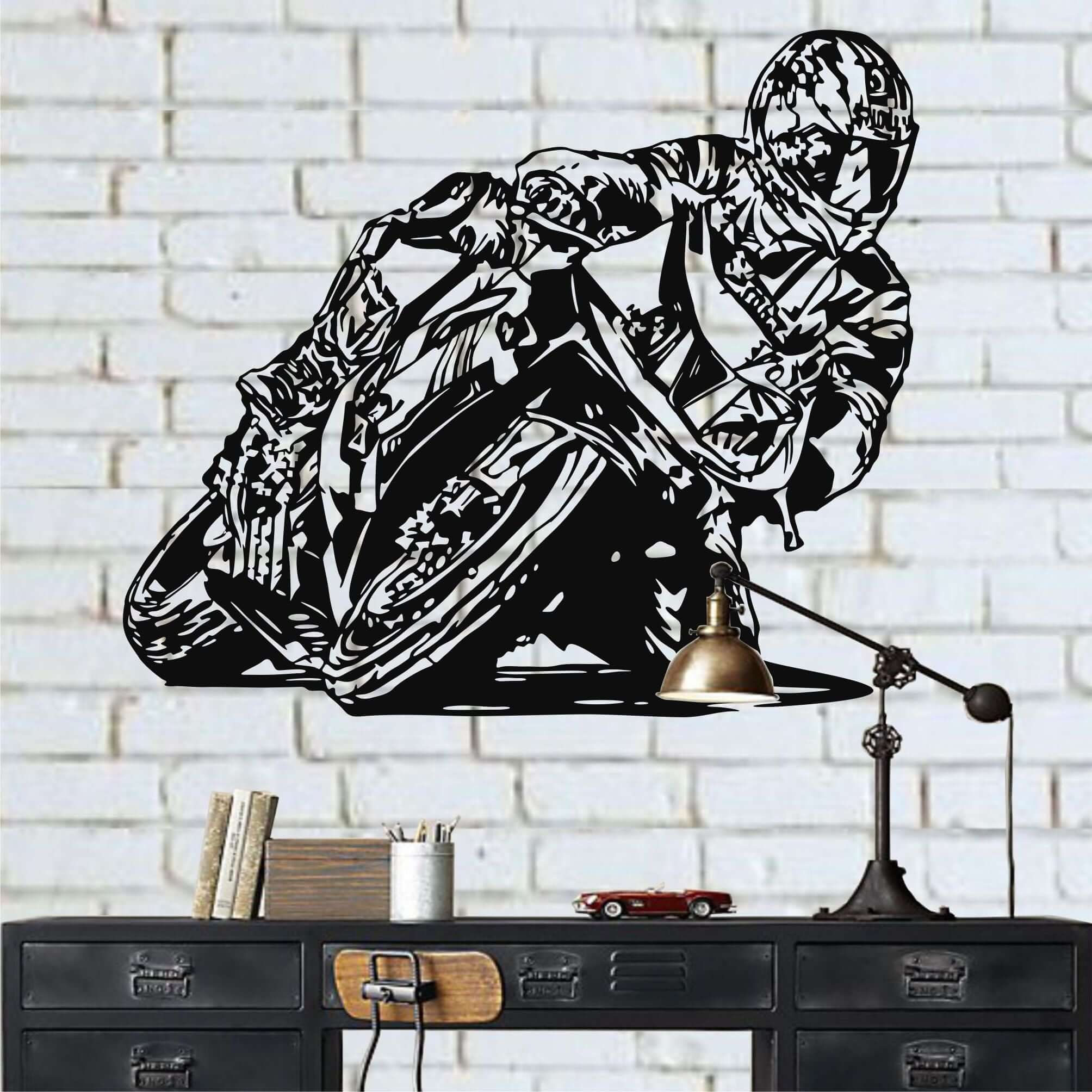 Motorcycle Race Metal Wall Art