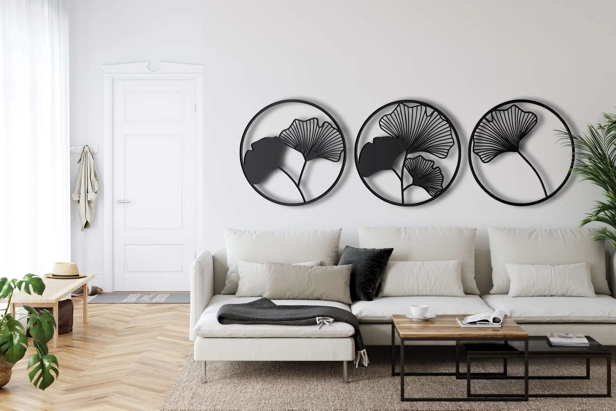 Ginkgo Biloba Leaf Metal Wall Art