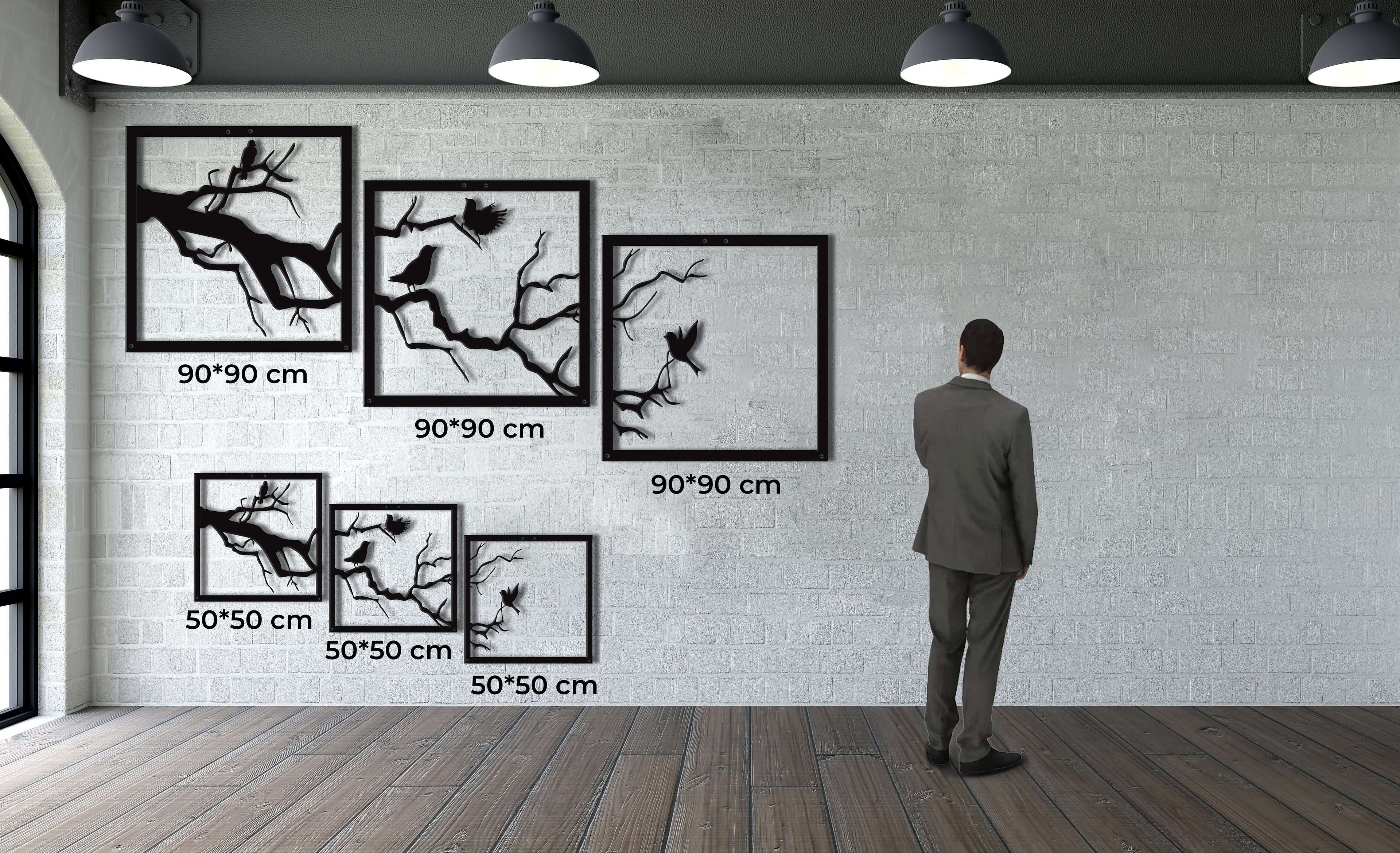 Birds on Branch Metal Wall Art
