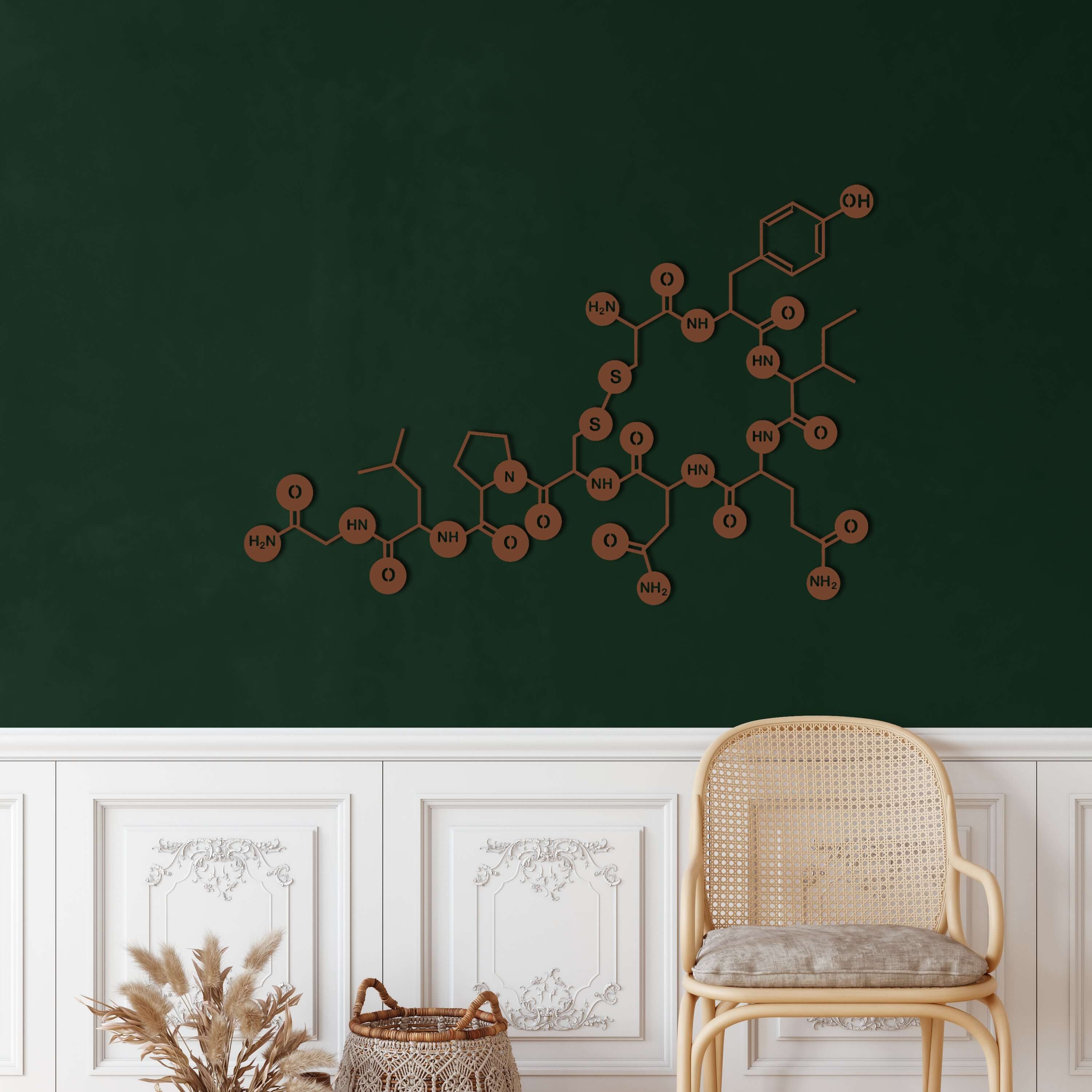Oxytocin Molecule Metal Wall Art