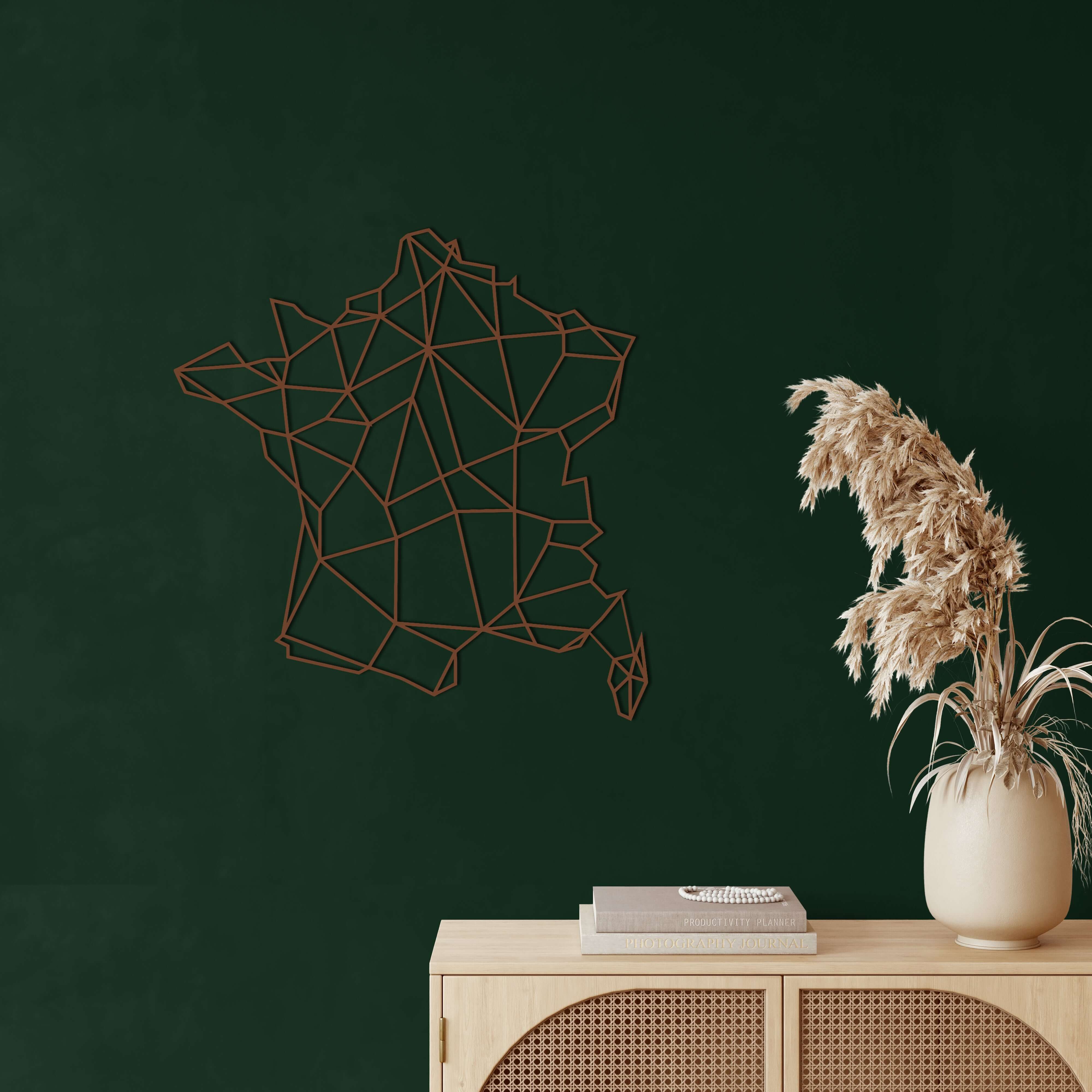 France Map Metal Wall Art
