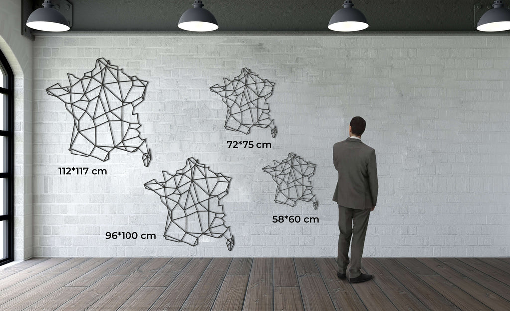 France Map Metal Wall Art