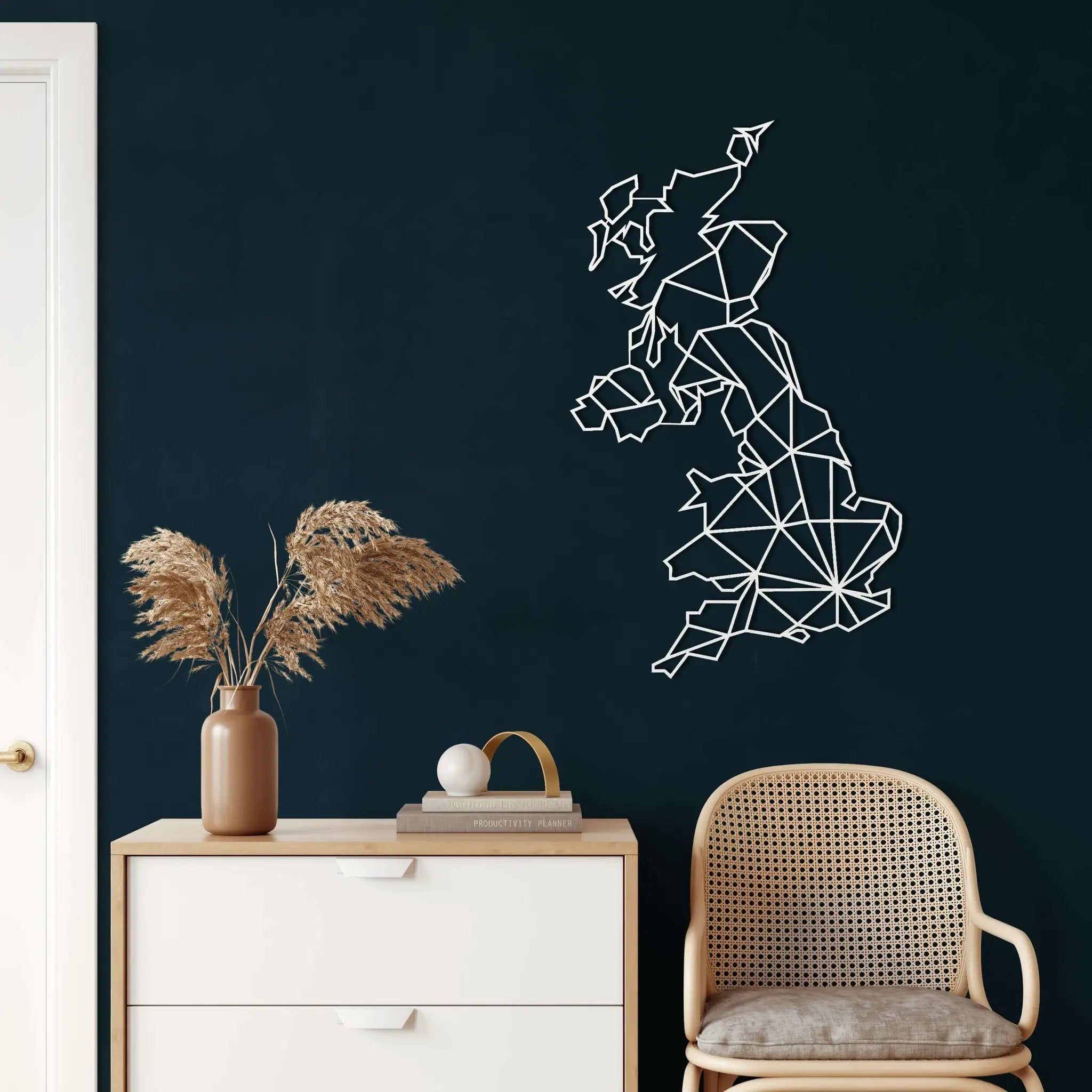 England Map Metal Wall Art