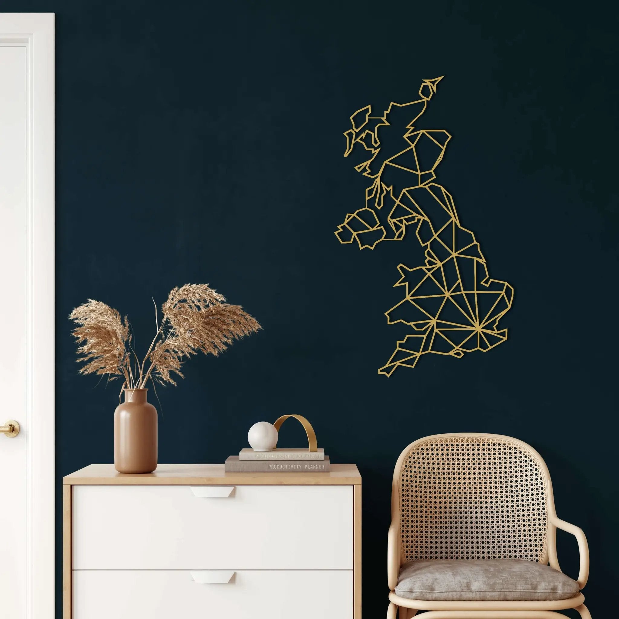 England Map Metal Wall Art