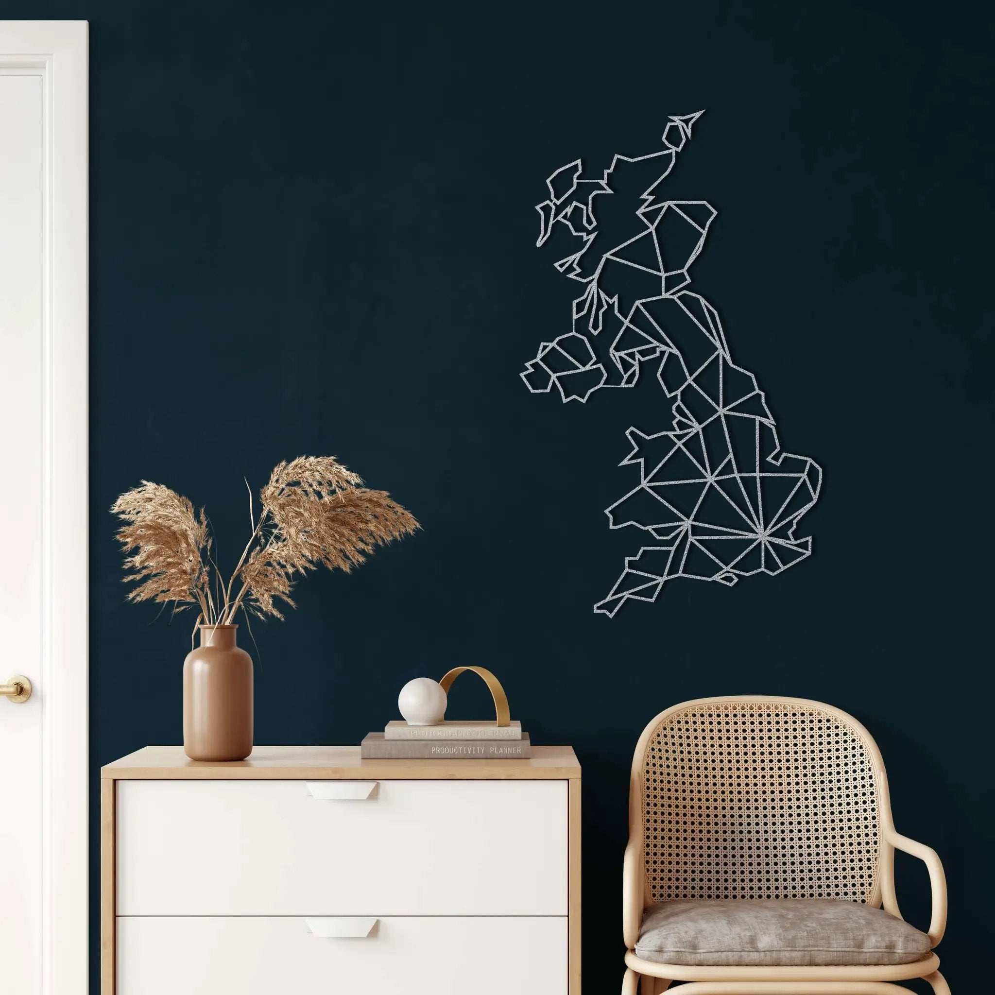England Map Metal Wall Art