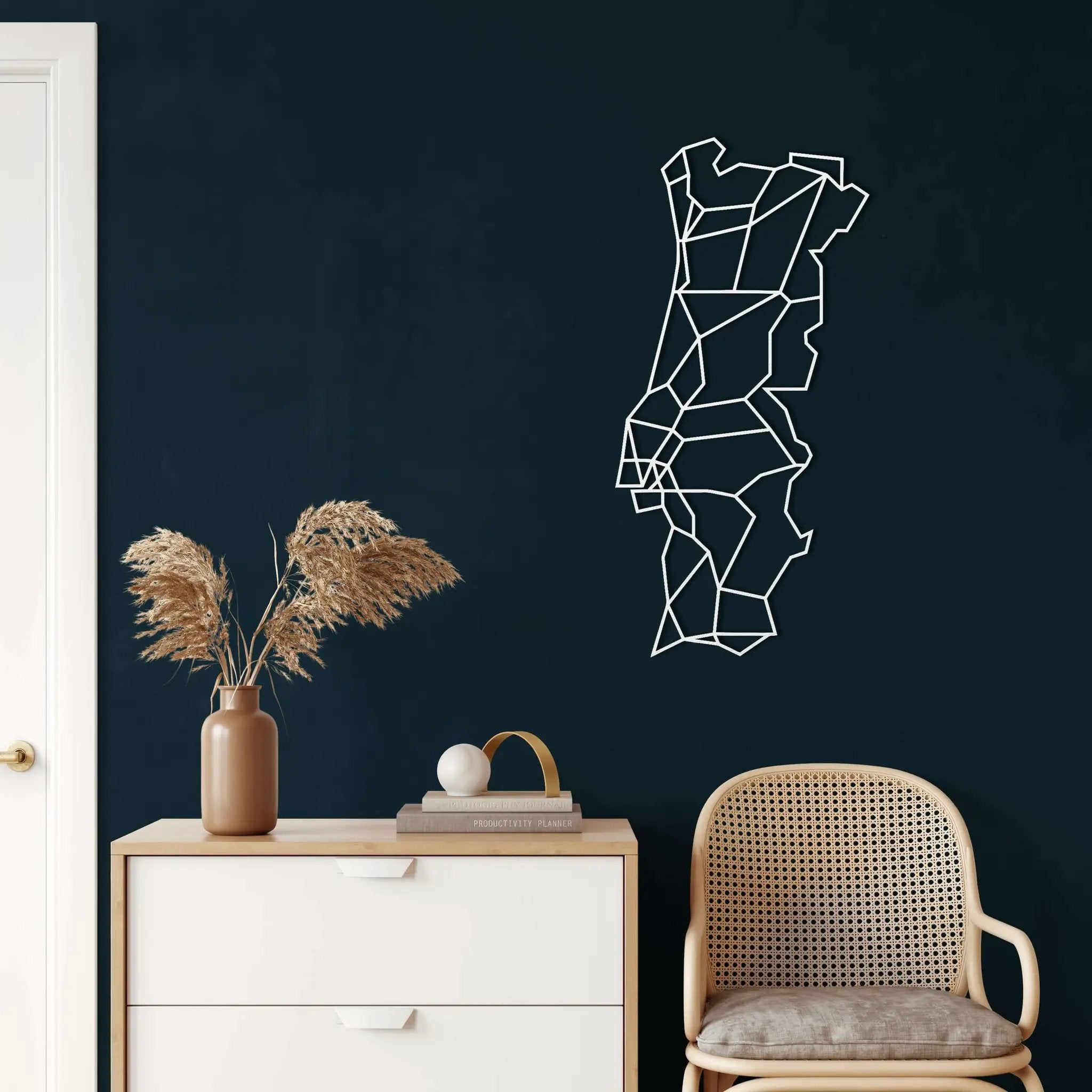 Portugal Map Metal Wall Art