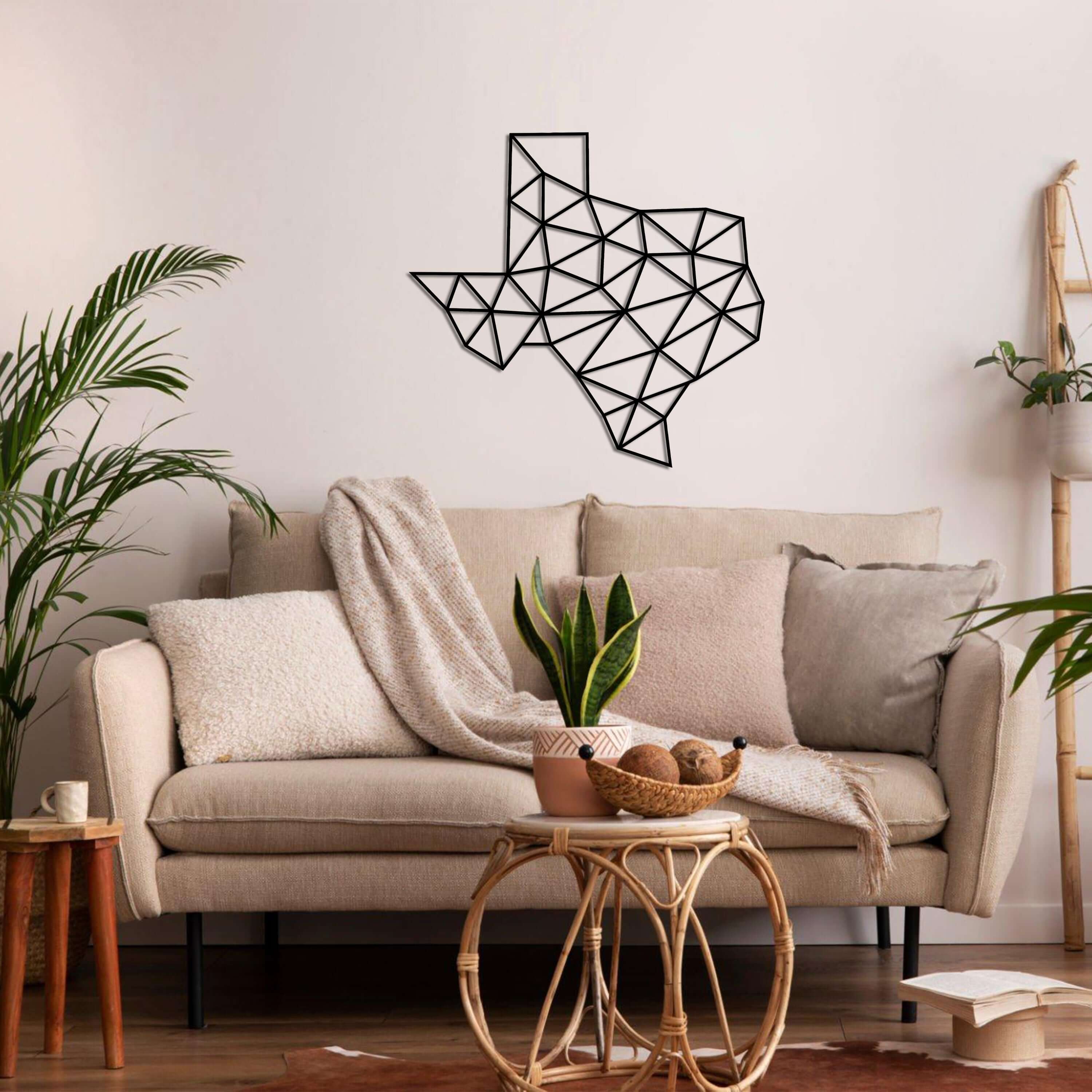 Texas Map Metal Wall Art