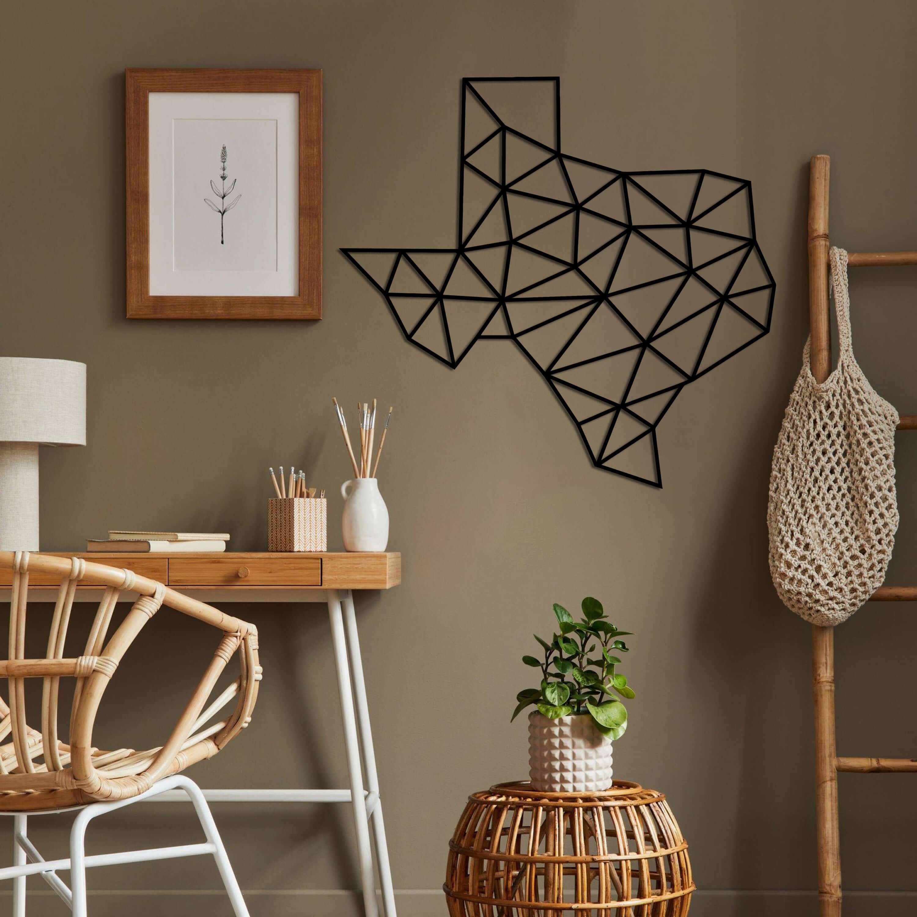Texas Map Metal Wall Art
