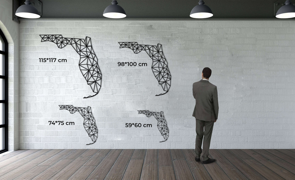 Florida Map Metal Wall Art