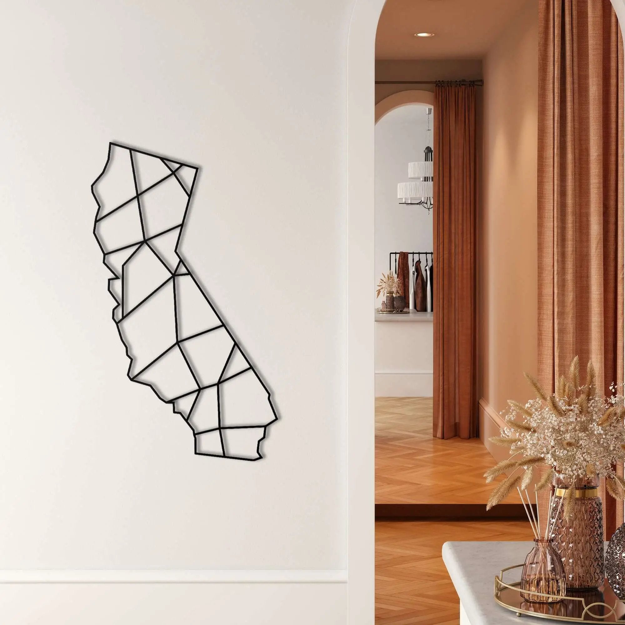 California Map Metal Wall Art