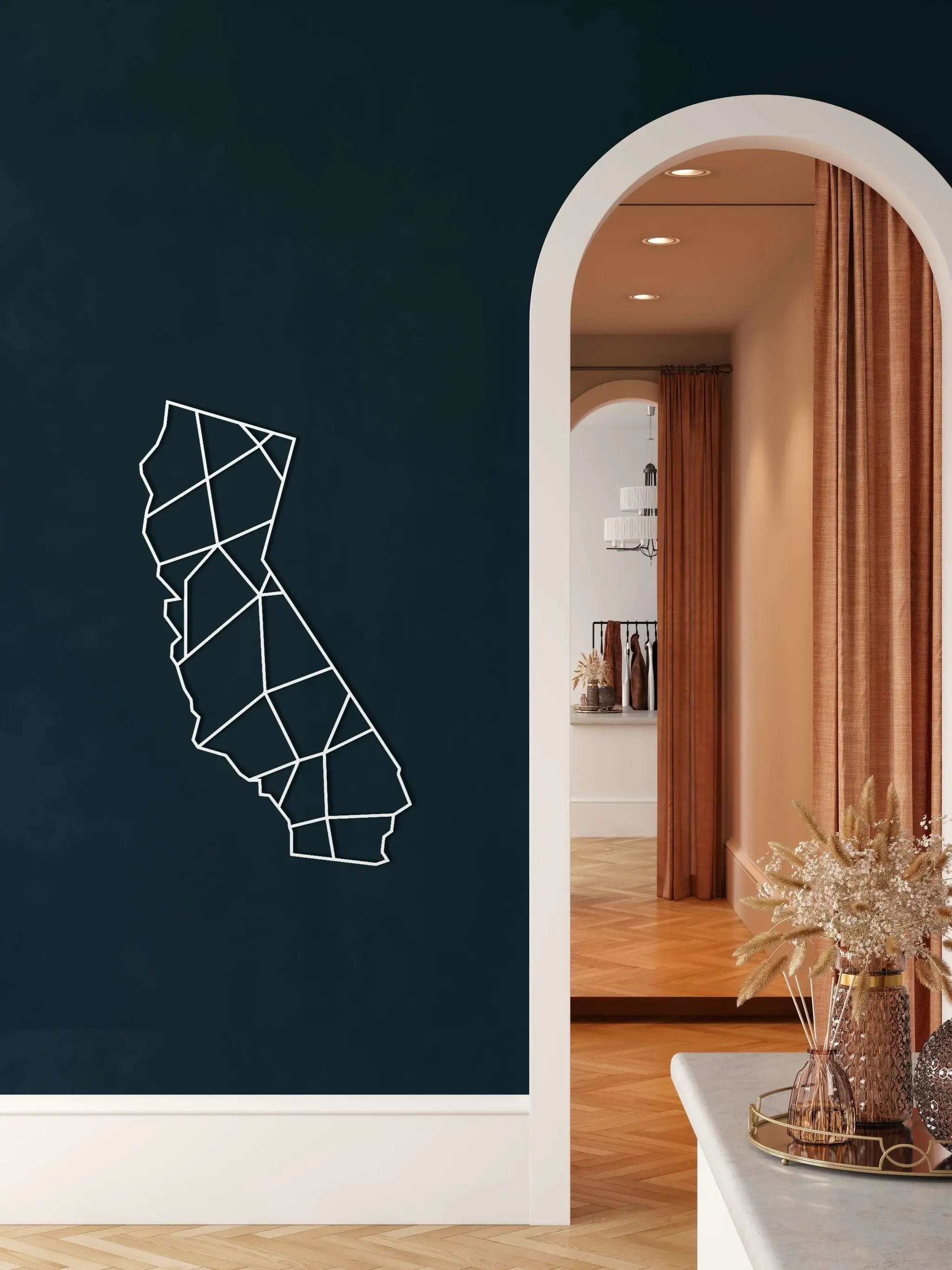 California Map Metal Wall Art