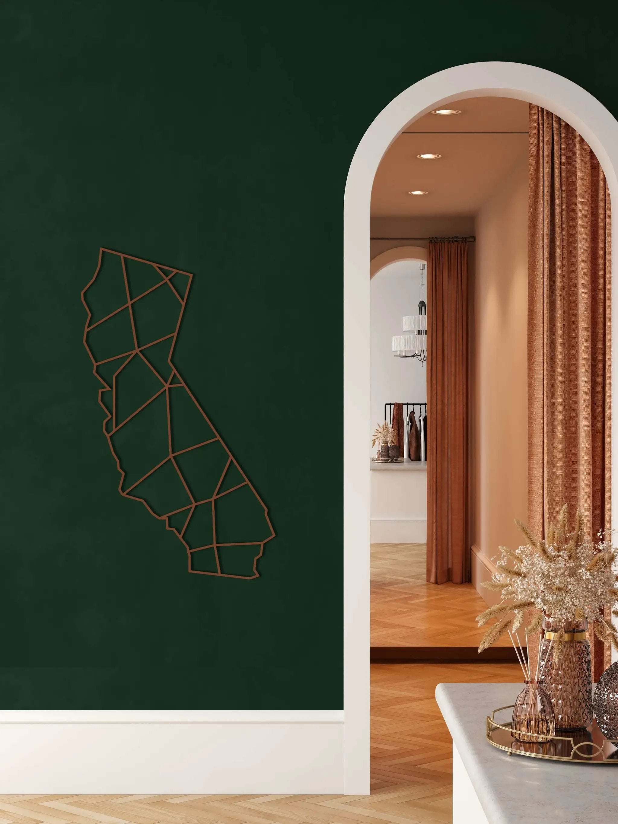 California Map Metal Wall Art