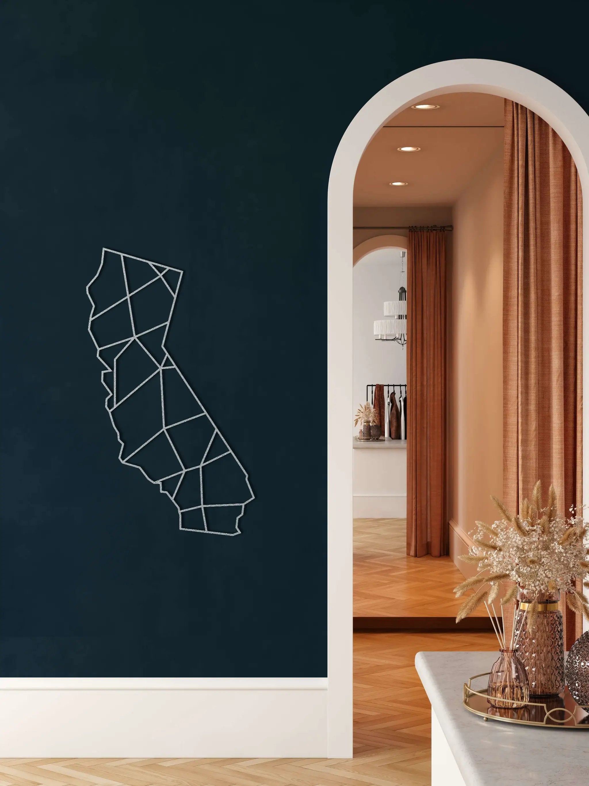 California Map Metal Wall Art