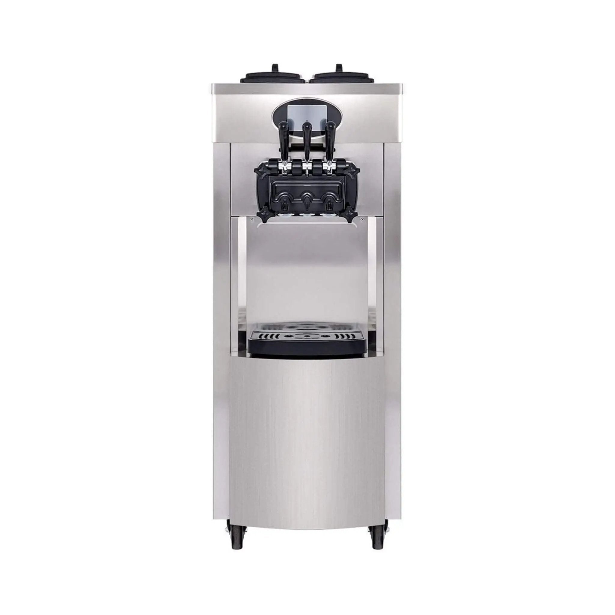 53" Freestanding 3-Flavors Commercial Soft Serve Yogurt Ice Cream Machine Maker With Auto Clean (SAK74031)