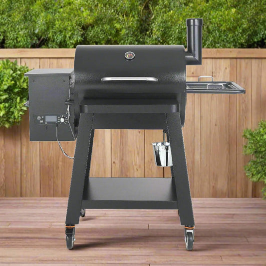53" Heavy Duty Portable Wood Pellet BBQ Grill With Cart (SAK93641)