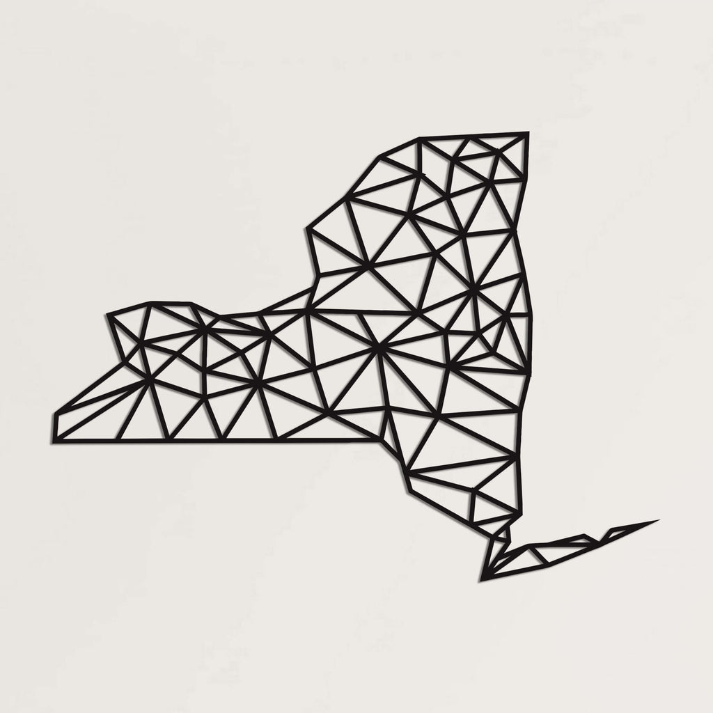 New York Map Metal Wall Art
