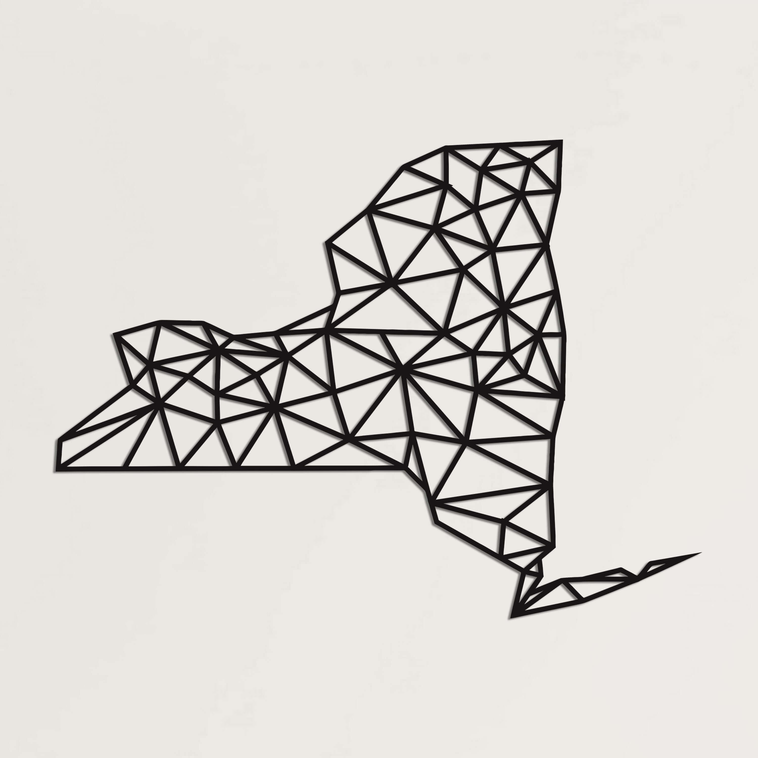 New York Map Metal Wall Art