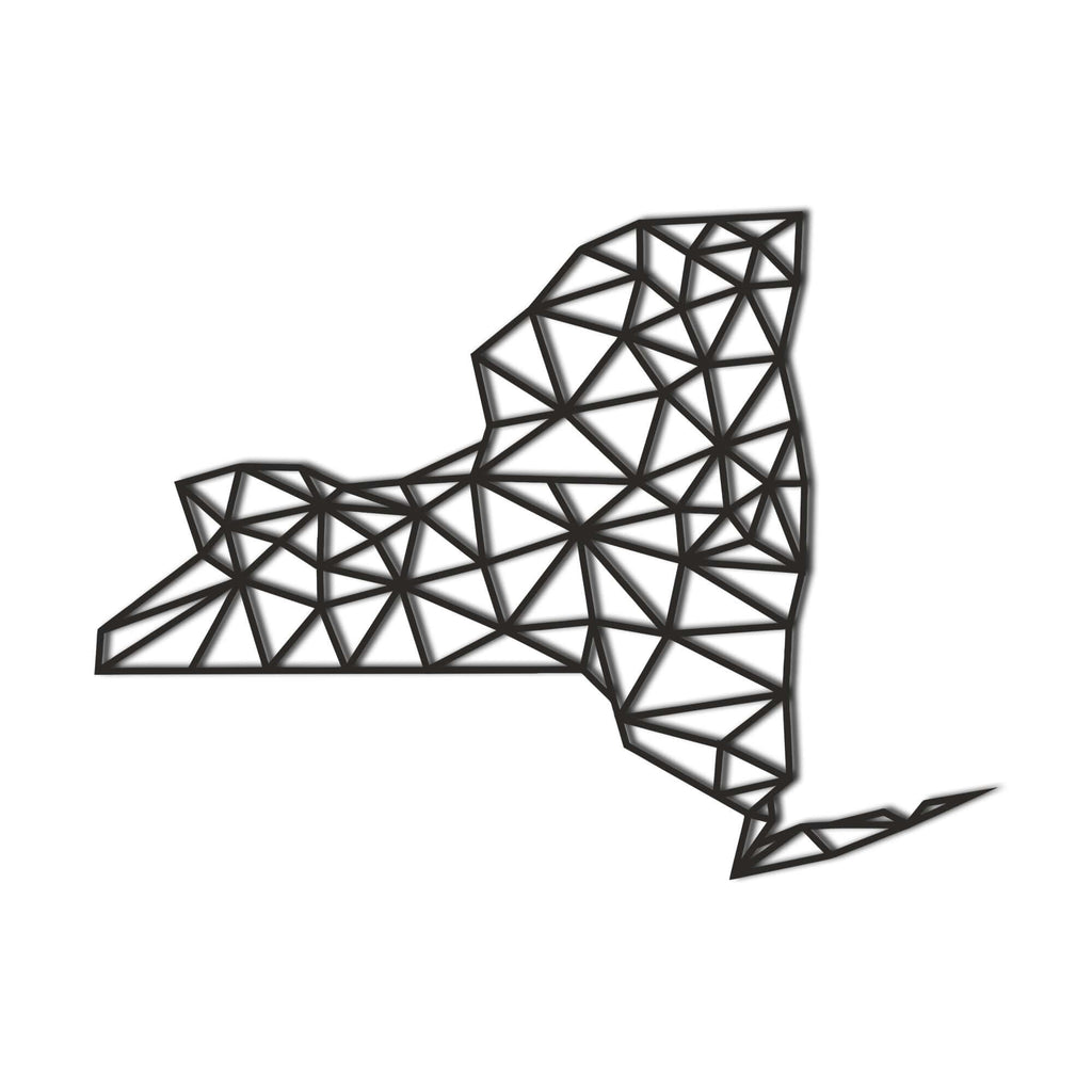 New York Map Metal Wall Art