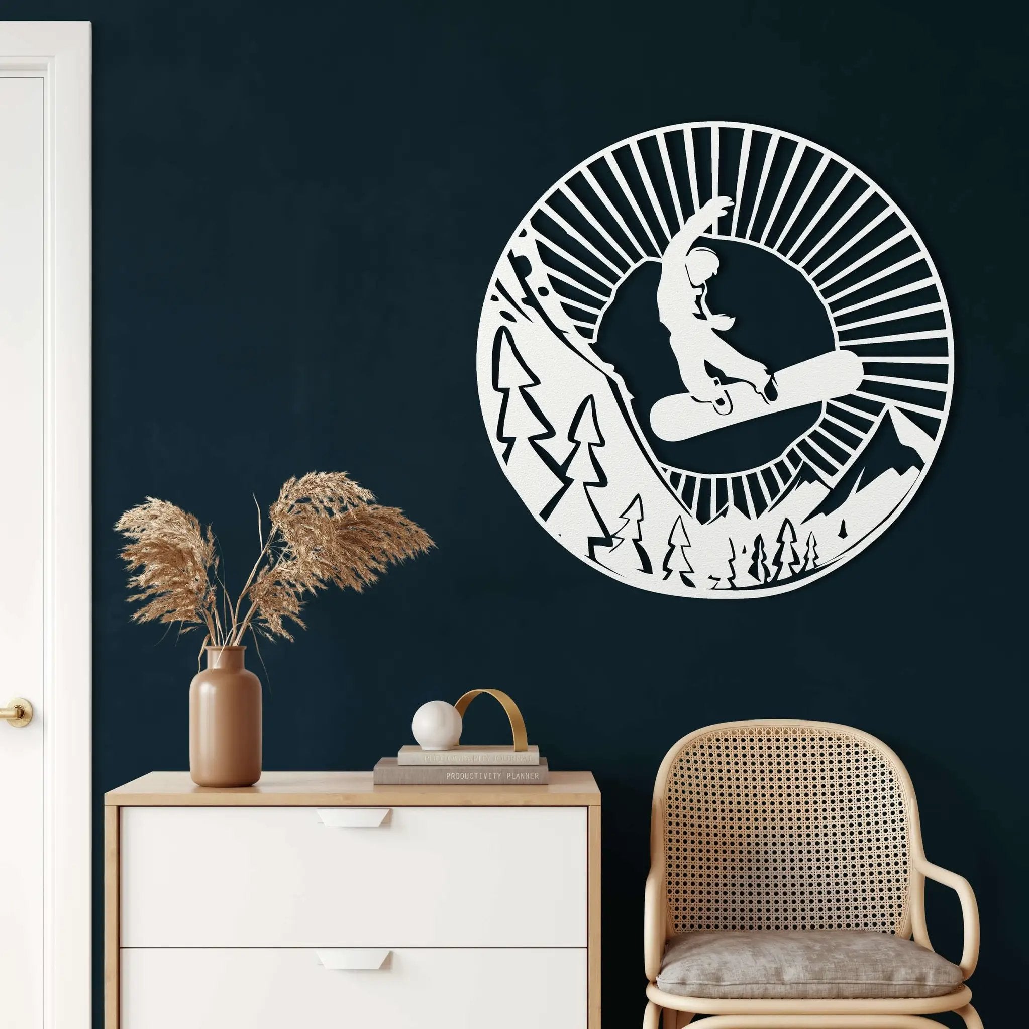 Snowboarder Metal Wall Art