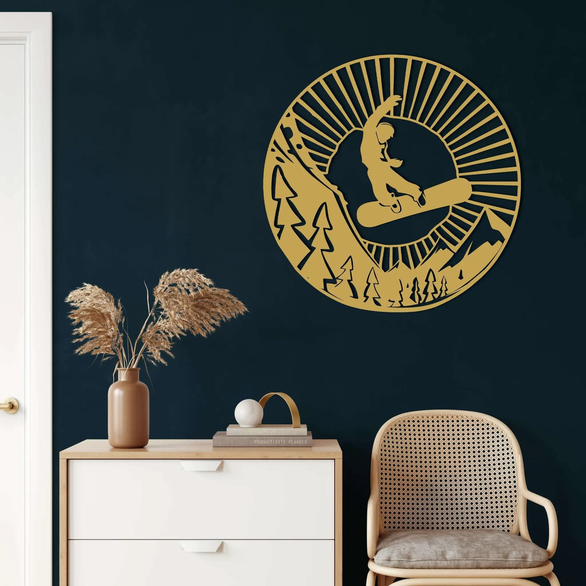 Snowboarder Metal Wall Art