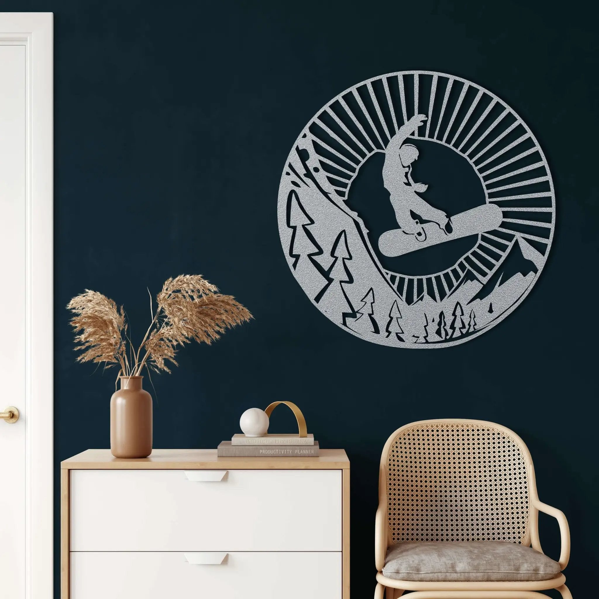 Snowboarder Metal Wall Art