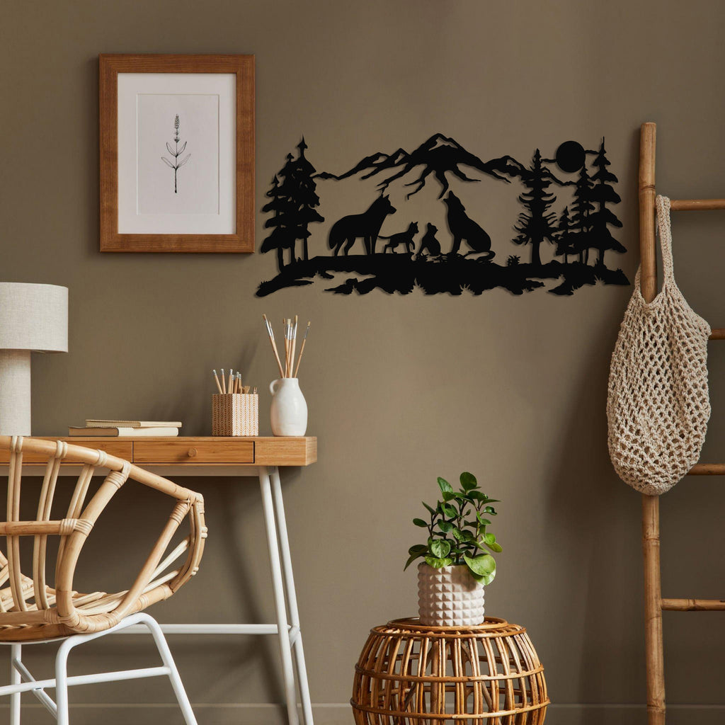 Wolf Family Metal Wall Art