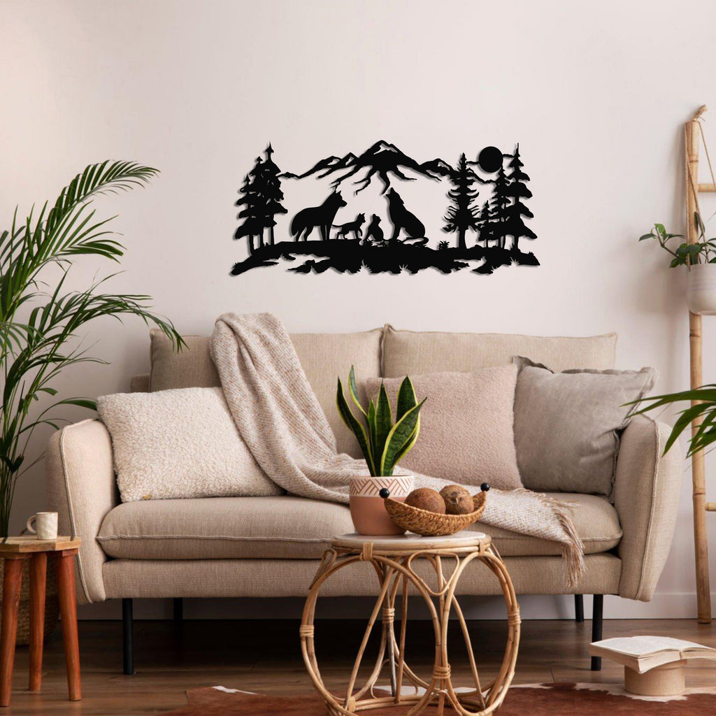Wolf Family Metal Wall Art