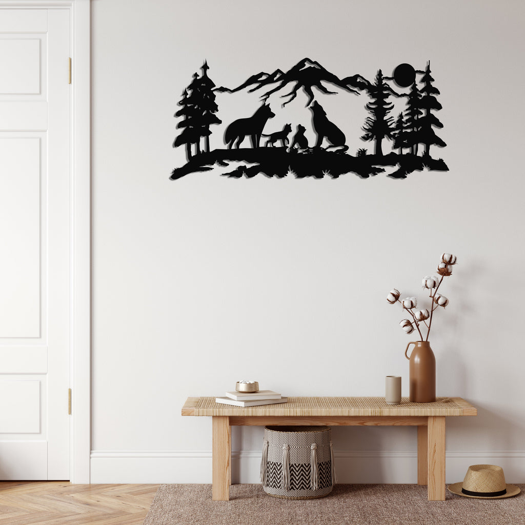 Wolf Family Metal Wall Art