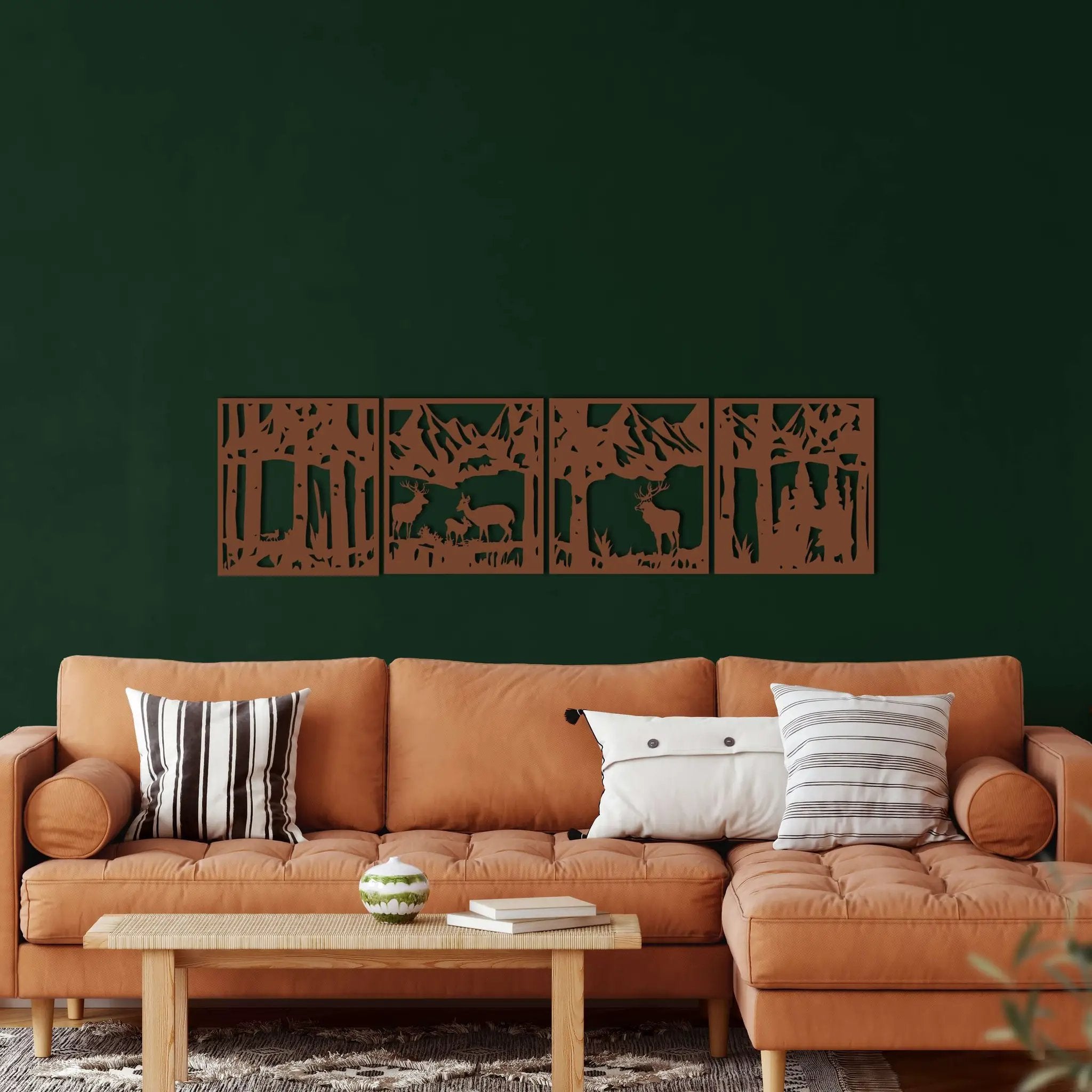 Deer Family Metal Wall Art