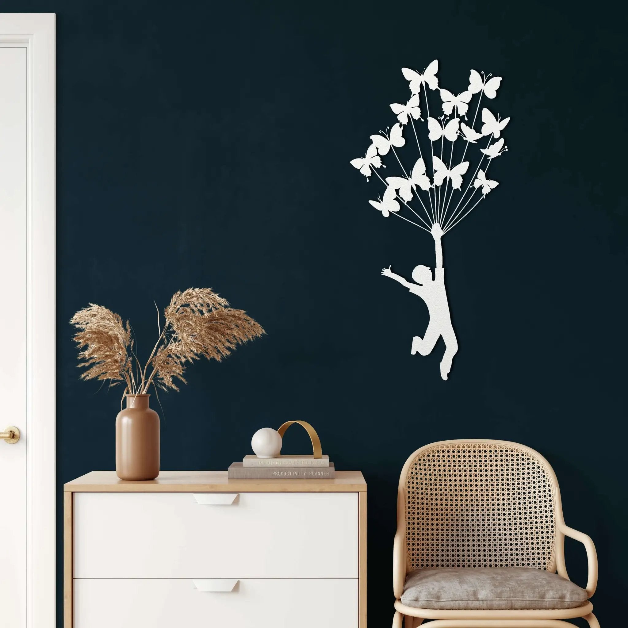 Flying with Butterflies Metal Wall Art