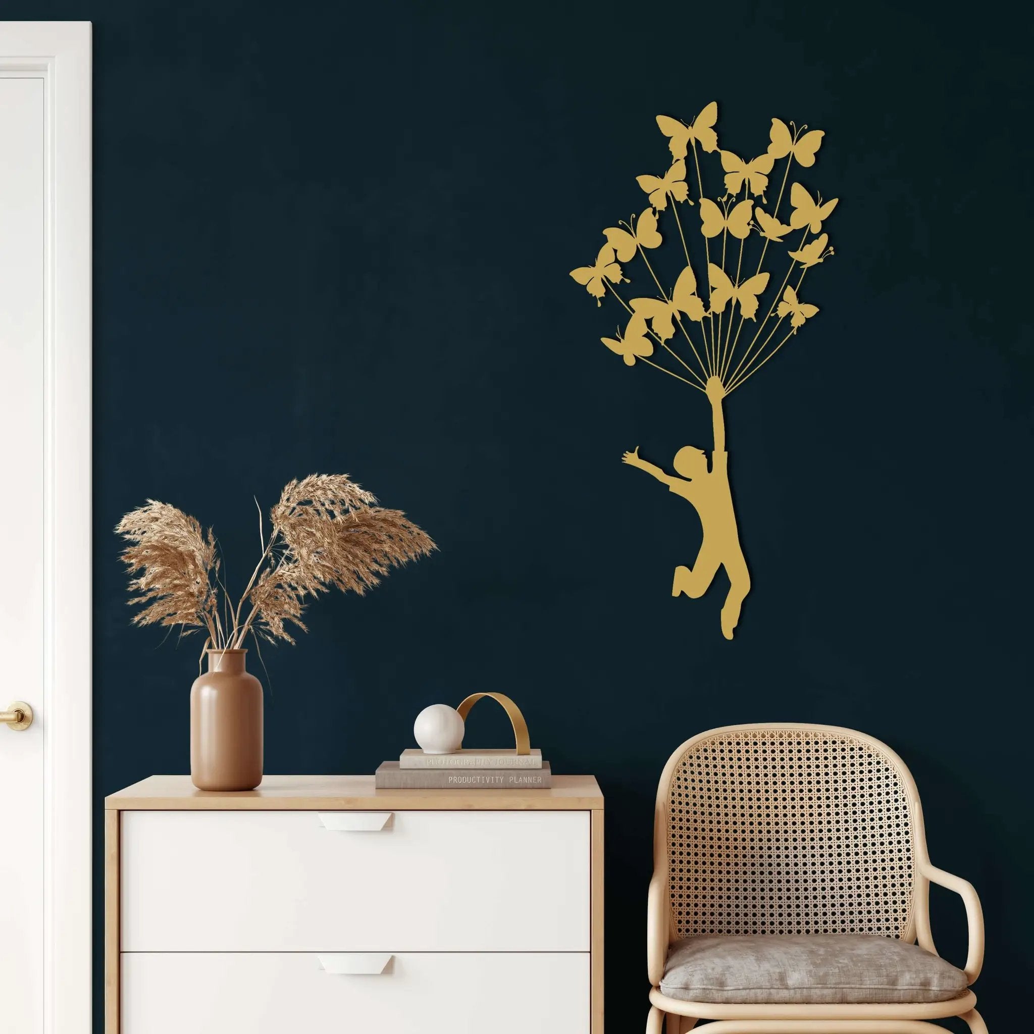 Flying with Butterflies Metal Wall Art