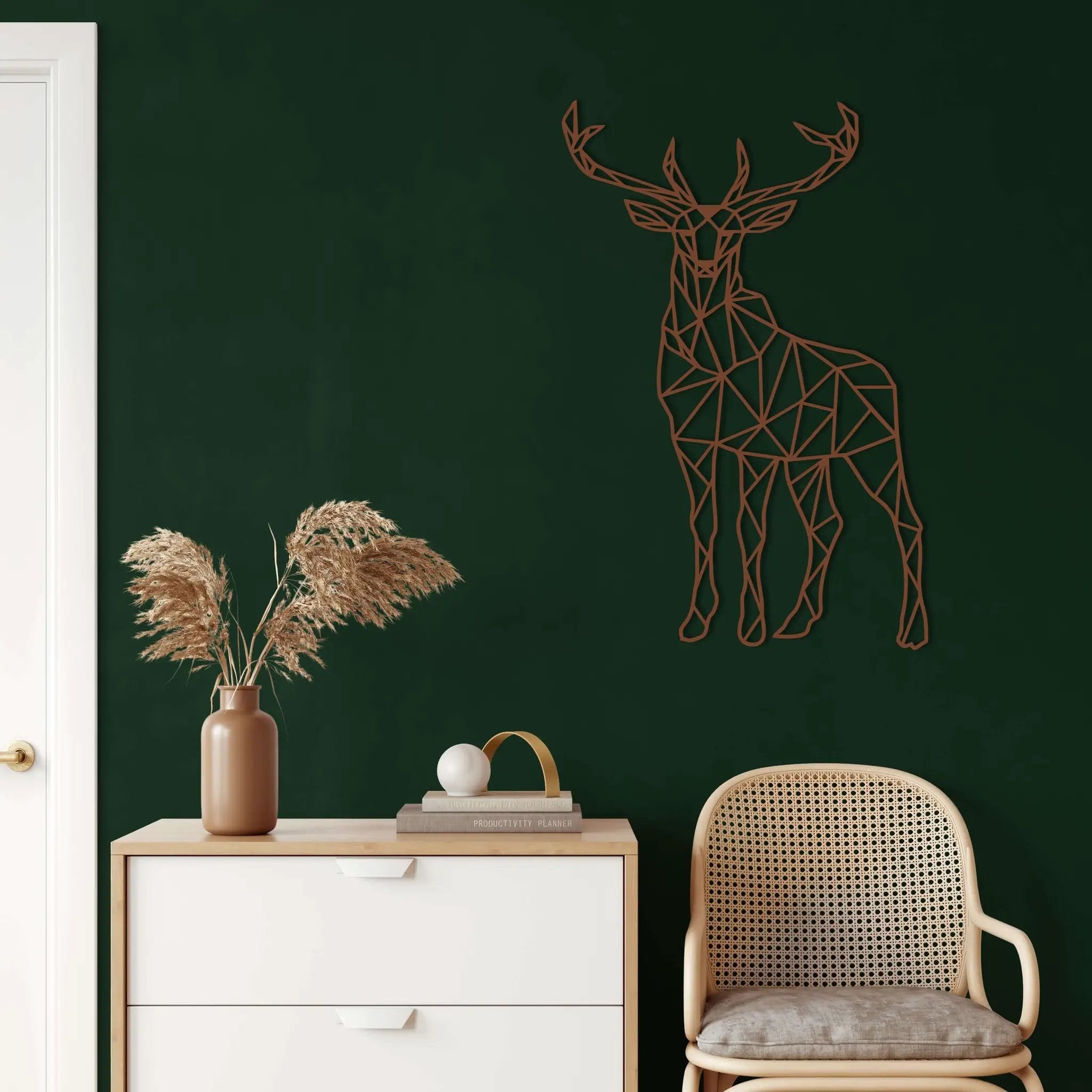 Geometric Deer Metal Wall Art