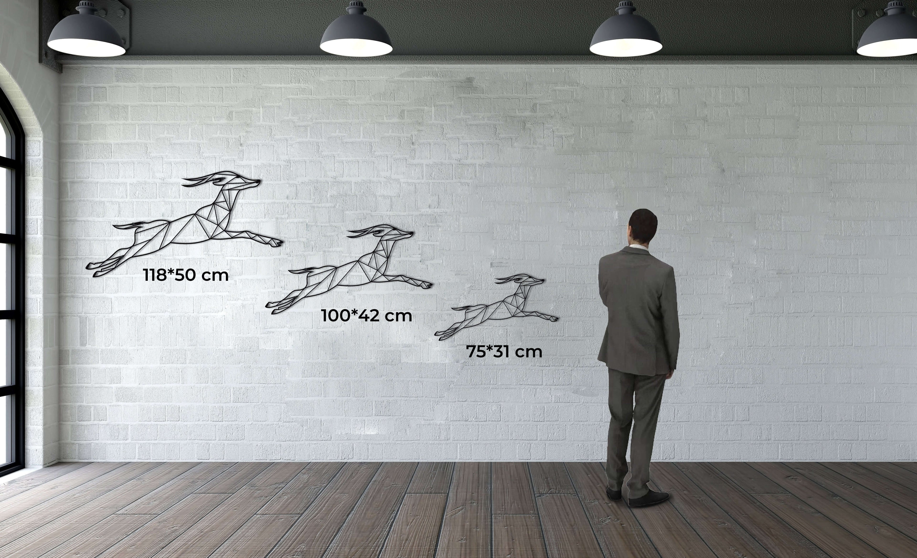 Leaping Deer Metal Wall Art