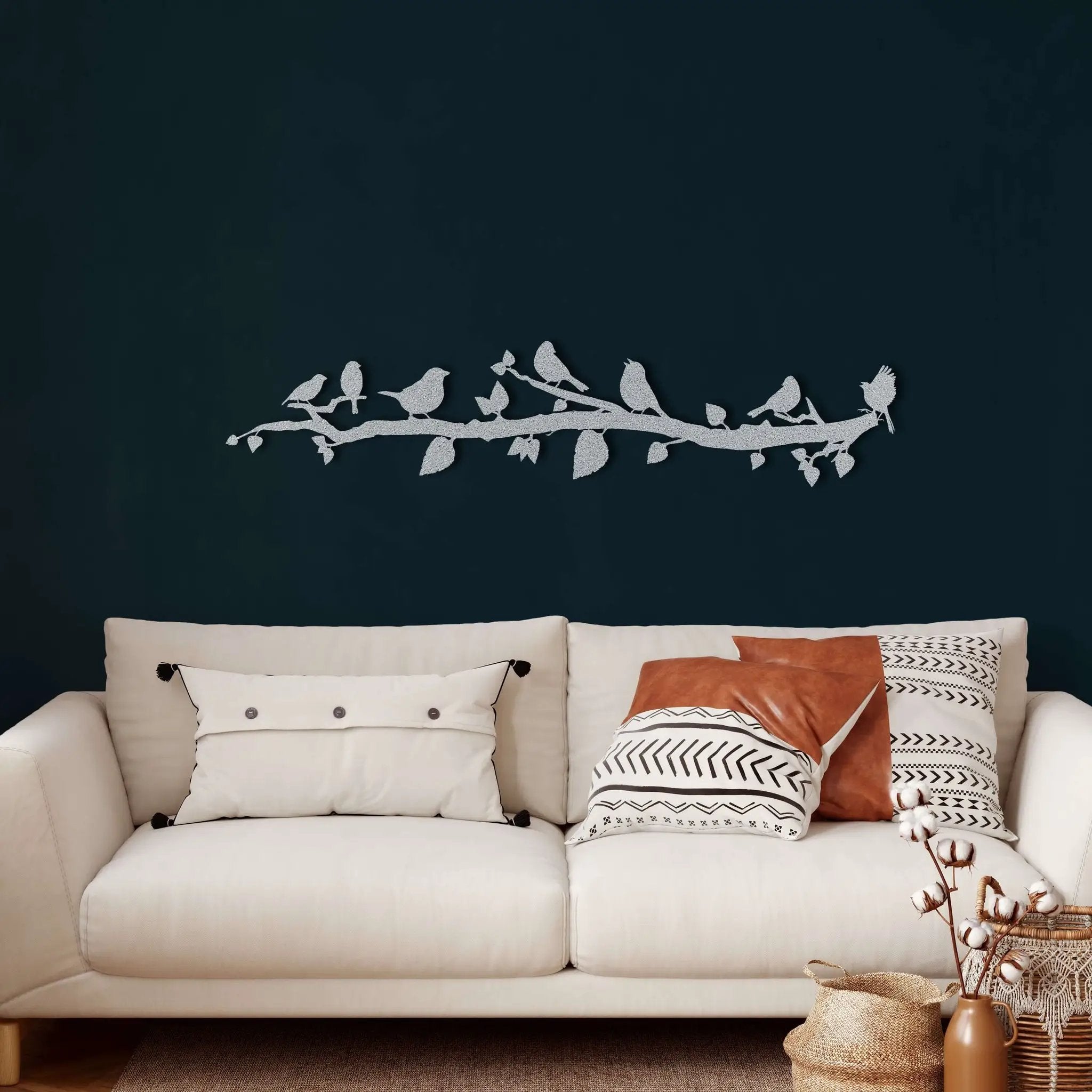 Birds on Branch Metal Wall Art