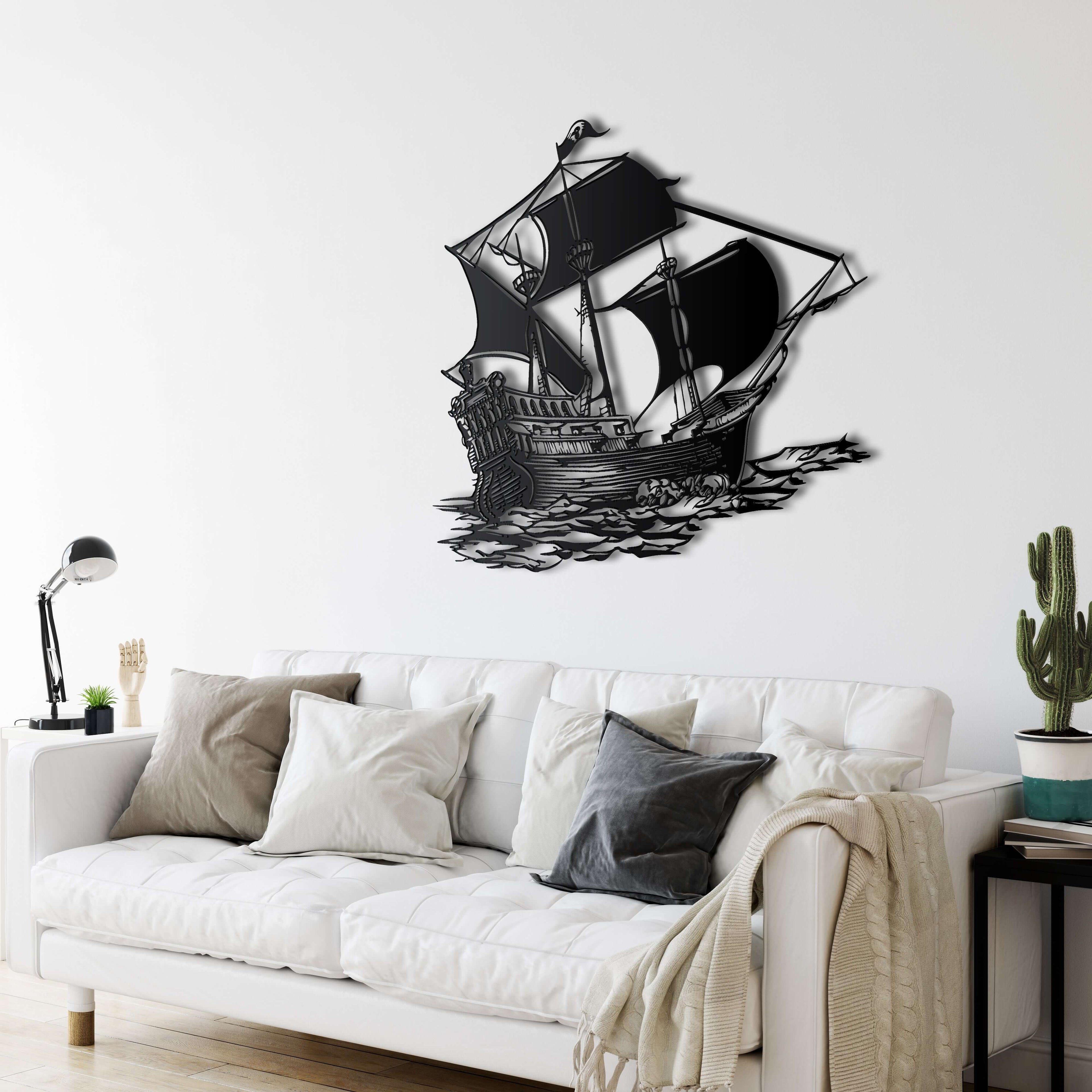 Pirate Ship Metal Wall Art