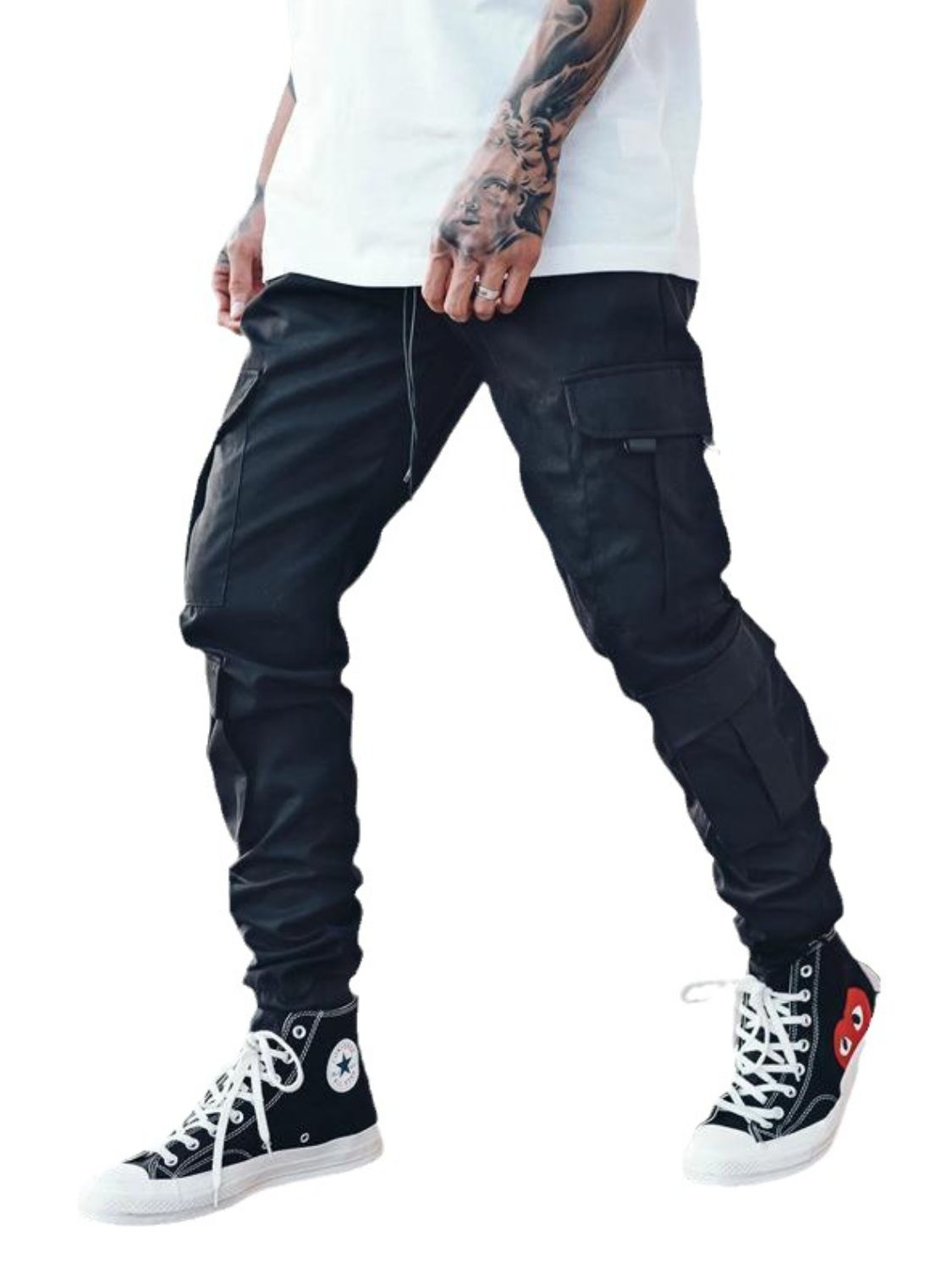 Drawstring Pants with Cargo Pockets