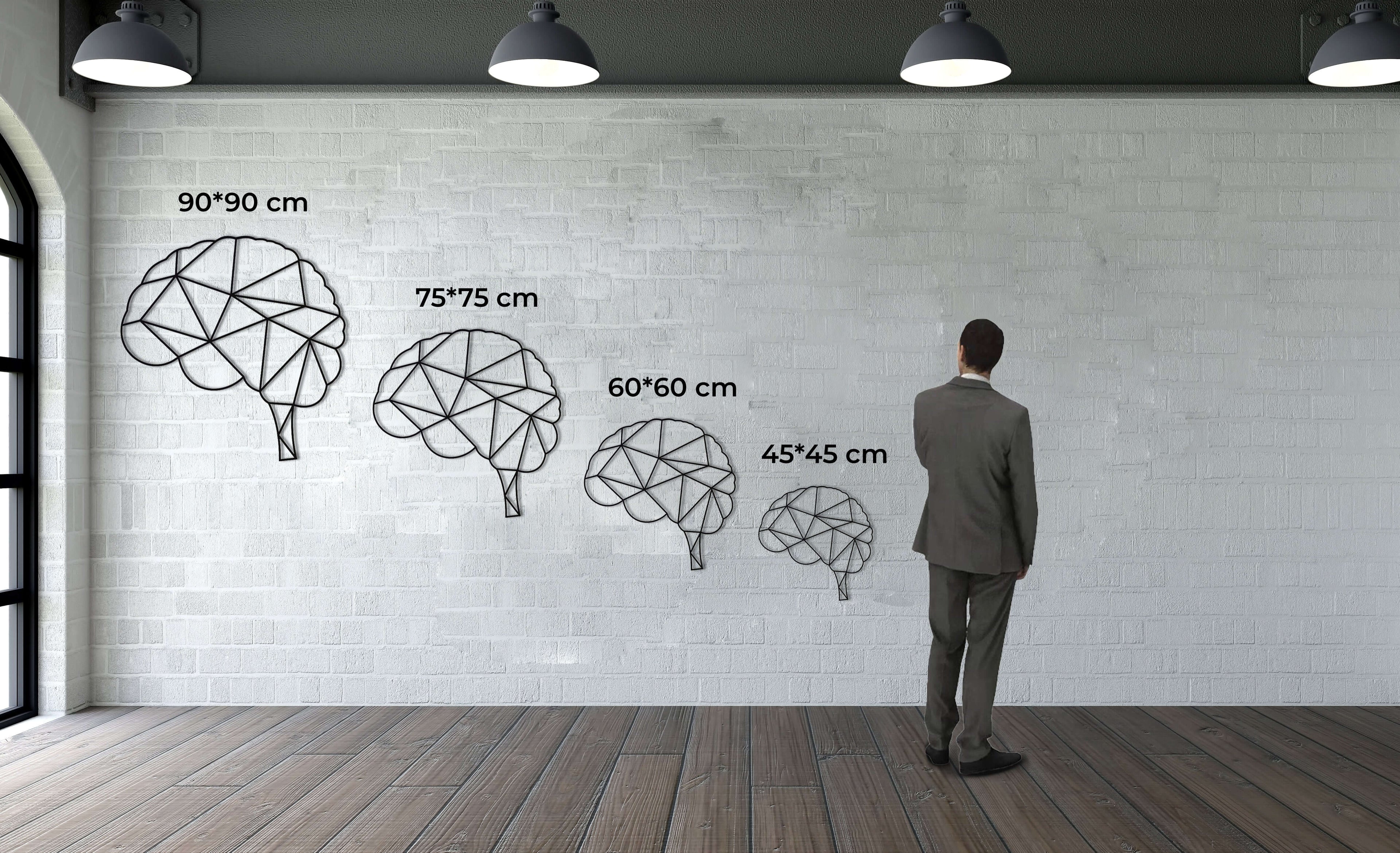 Geometric Brain Metal Wall Art